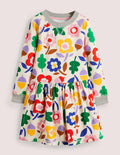 Sweatshirt-Kleid aus Jersey-Vanille, Herbsttage