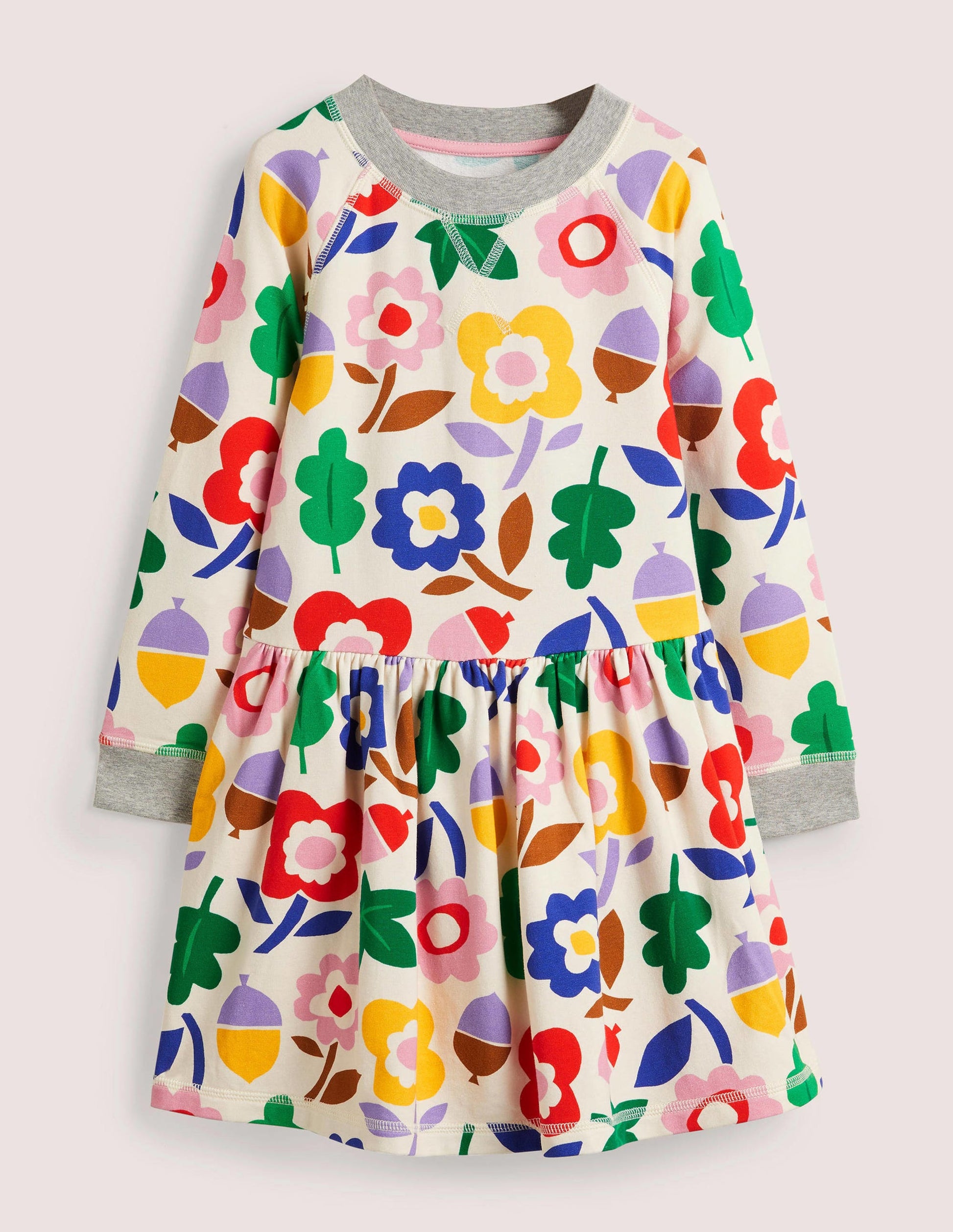 Sweatshirt-Kleid aus Jersey-Vanille, Herbsttage-1