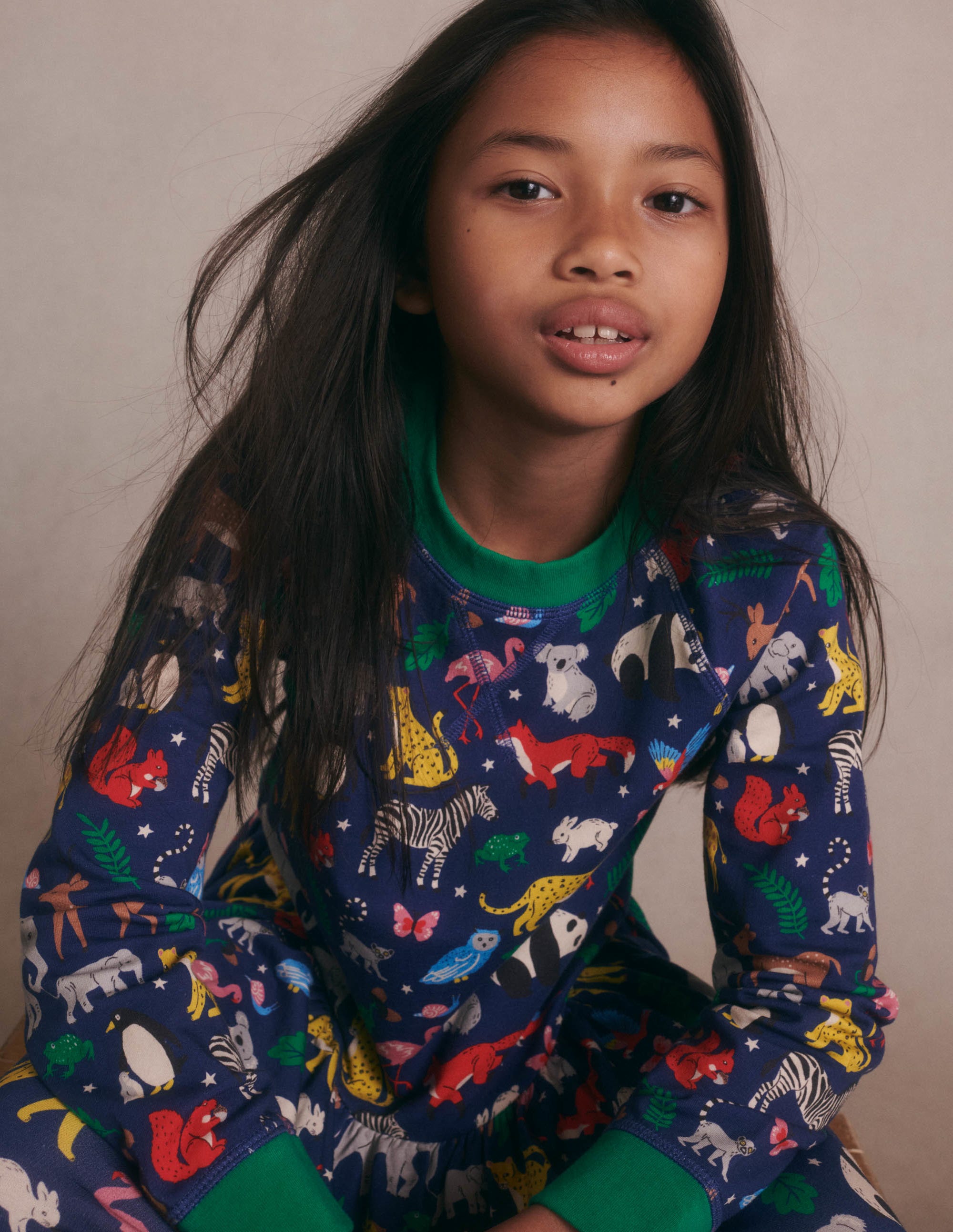 Robe-sweat en jersey-Animaux du monde bleu tribord - Image 5