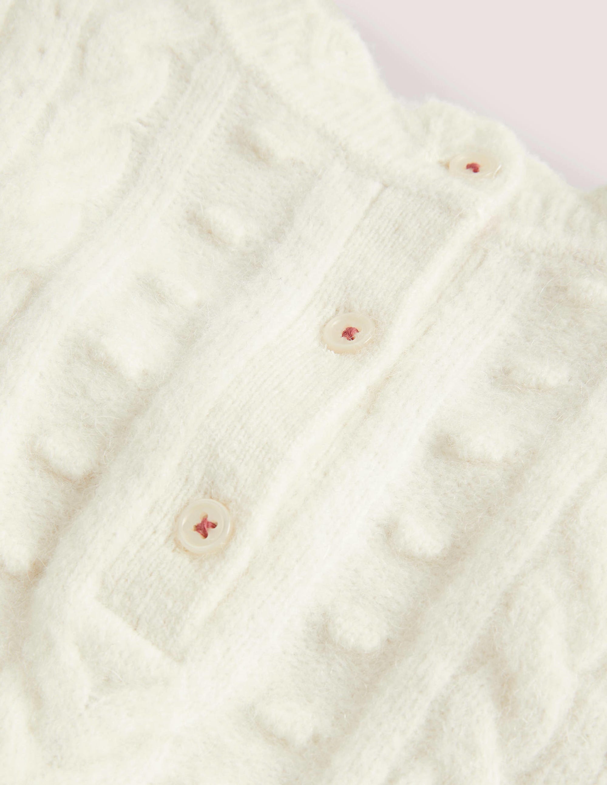 Pointelle-Pullover mit Zopfmuster-Ecru Meliert - Image 3