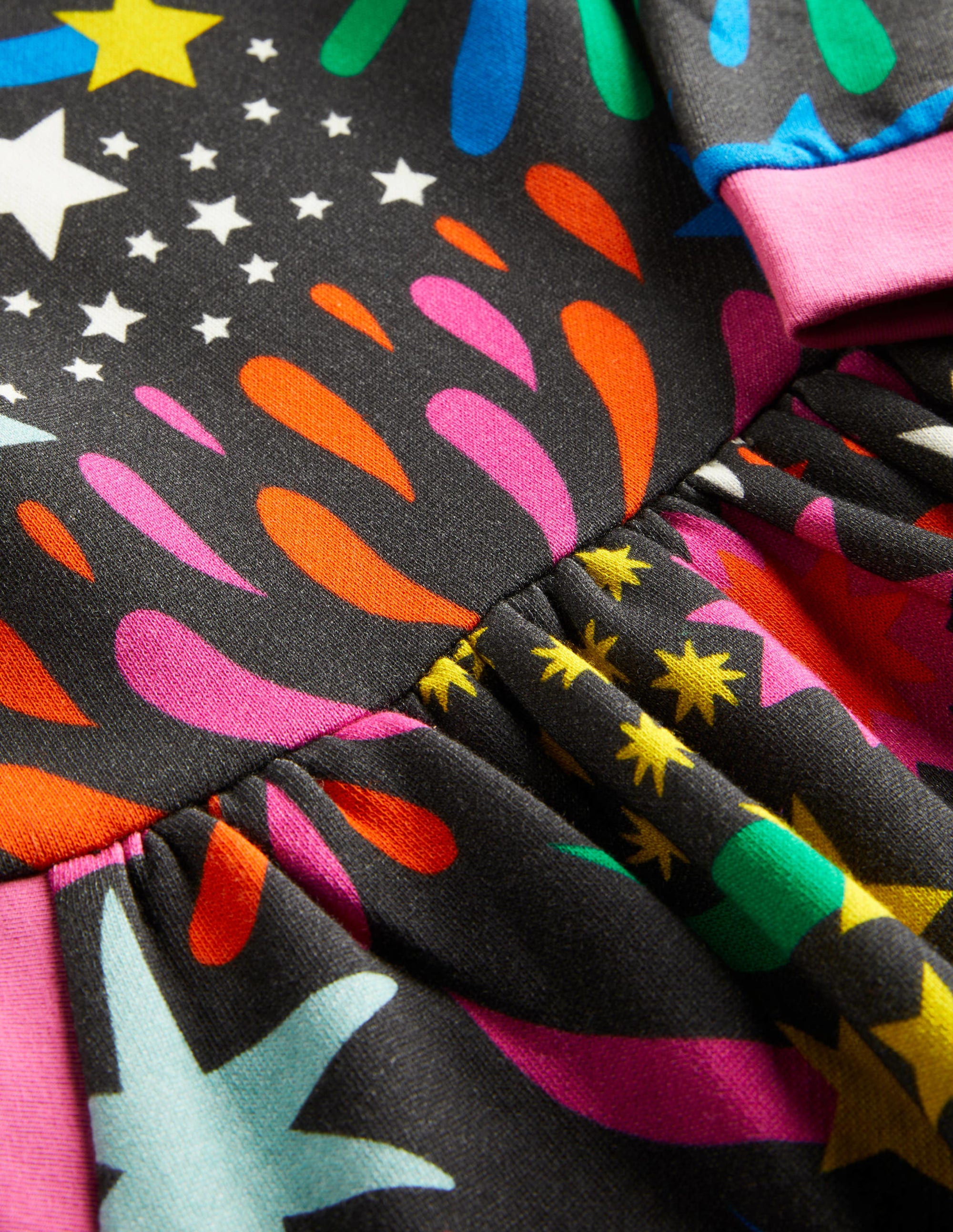 Gemütliches Sweatshirt-Kleid mit Muster-Rußgrau, Feuerwerk - Image 3