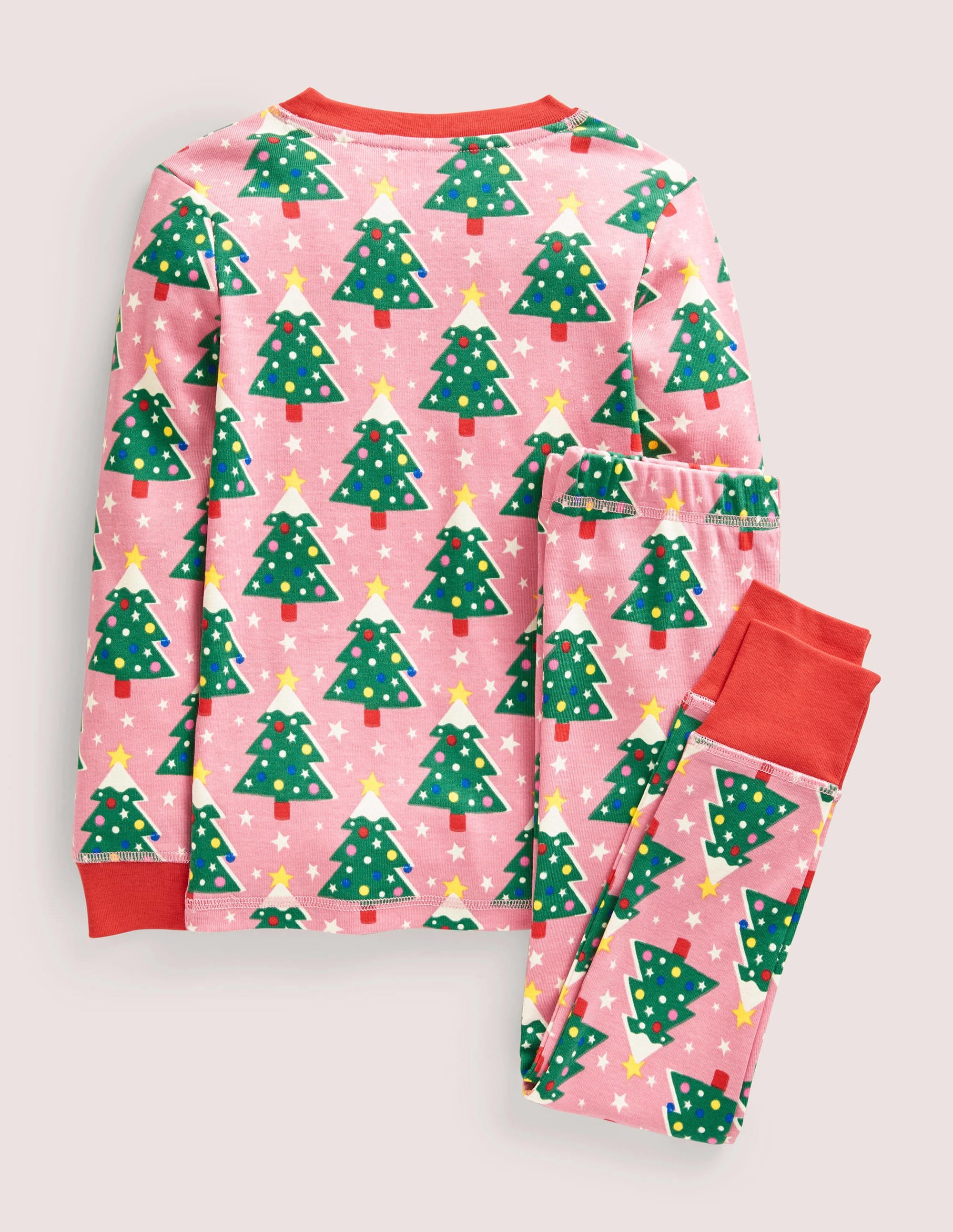 Im Dunkeln leuchtender Schlafanzug mit anliegender Passform-Kirschblütenrosa, Weihnachtsbäume - Image 2