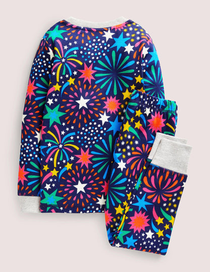 Snug Glow-In-The-Dark Pyjamas-College Navy Fireworks