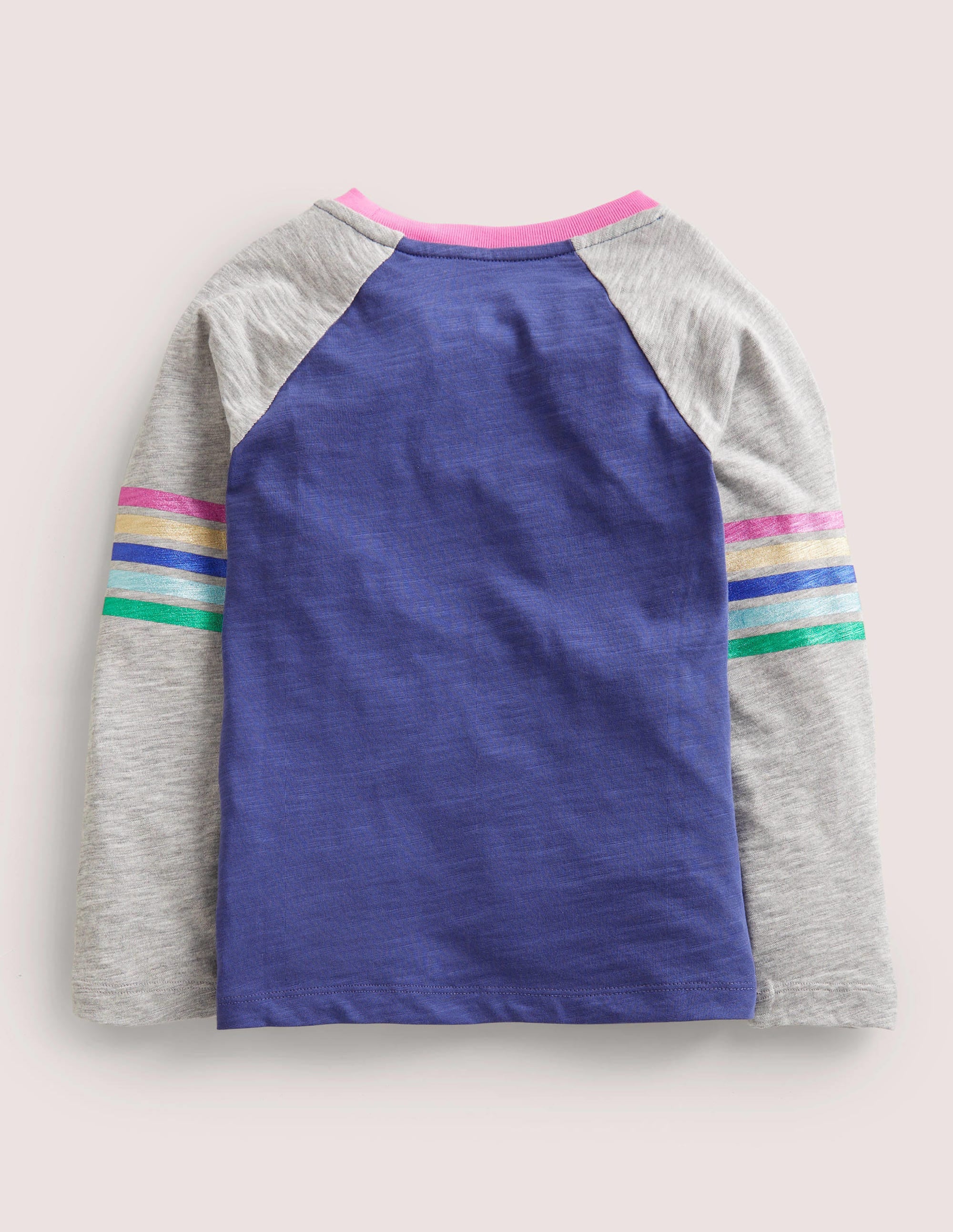 Raglan-Oberteil aus Flammgarn-Segelblau, Metallic - Image 2