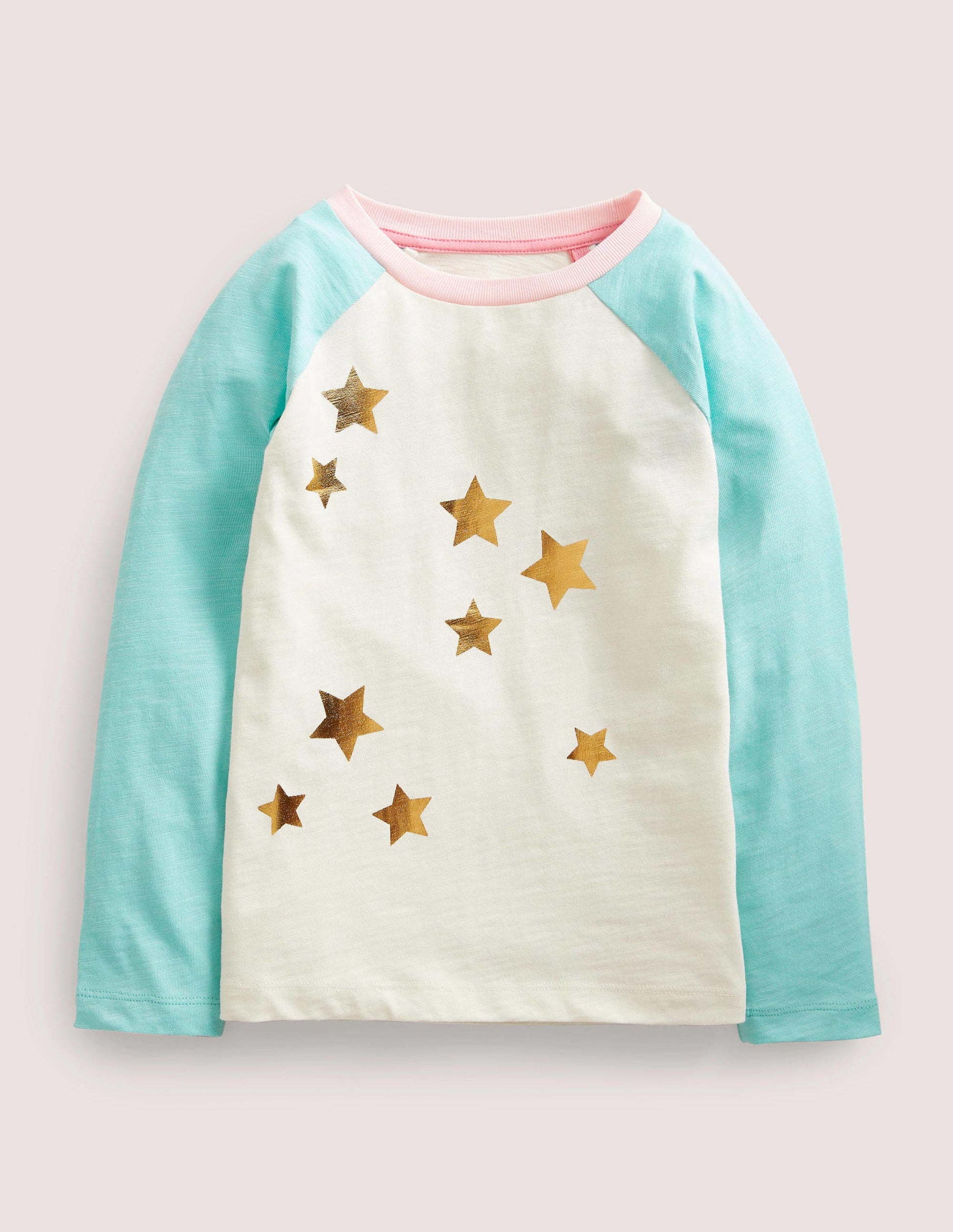 Slub Raglan T-shirt-Ivory/Gold Confetti Star-1