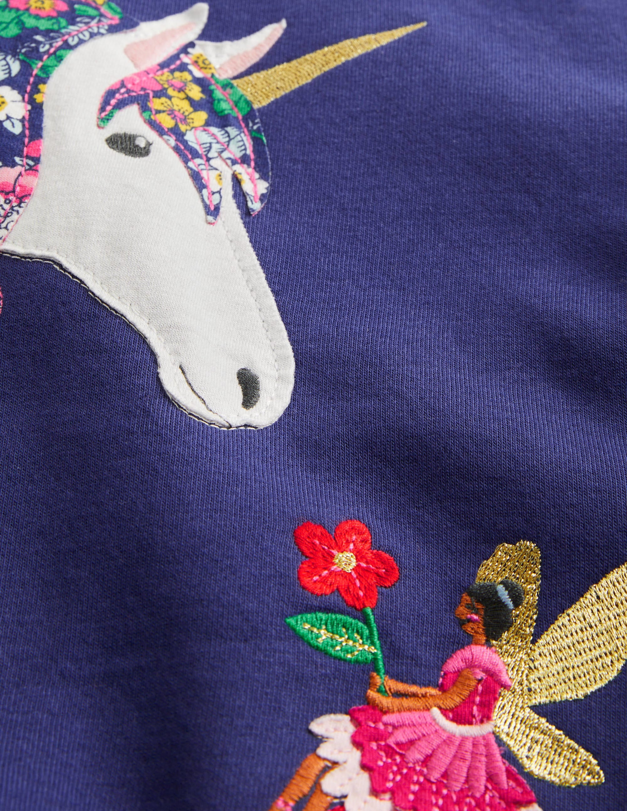 Cosy Appliqué Sweatshirt-Starboard Blue Unicorn - Image 3