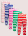 5-Pack Multi-Coloured Stripe Leggings-Bunt, Gestreift