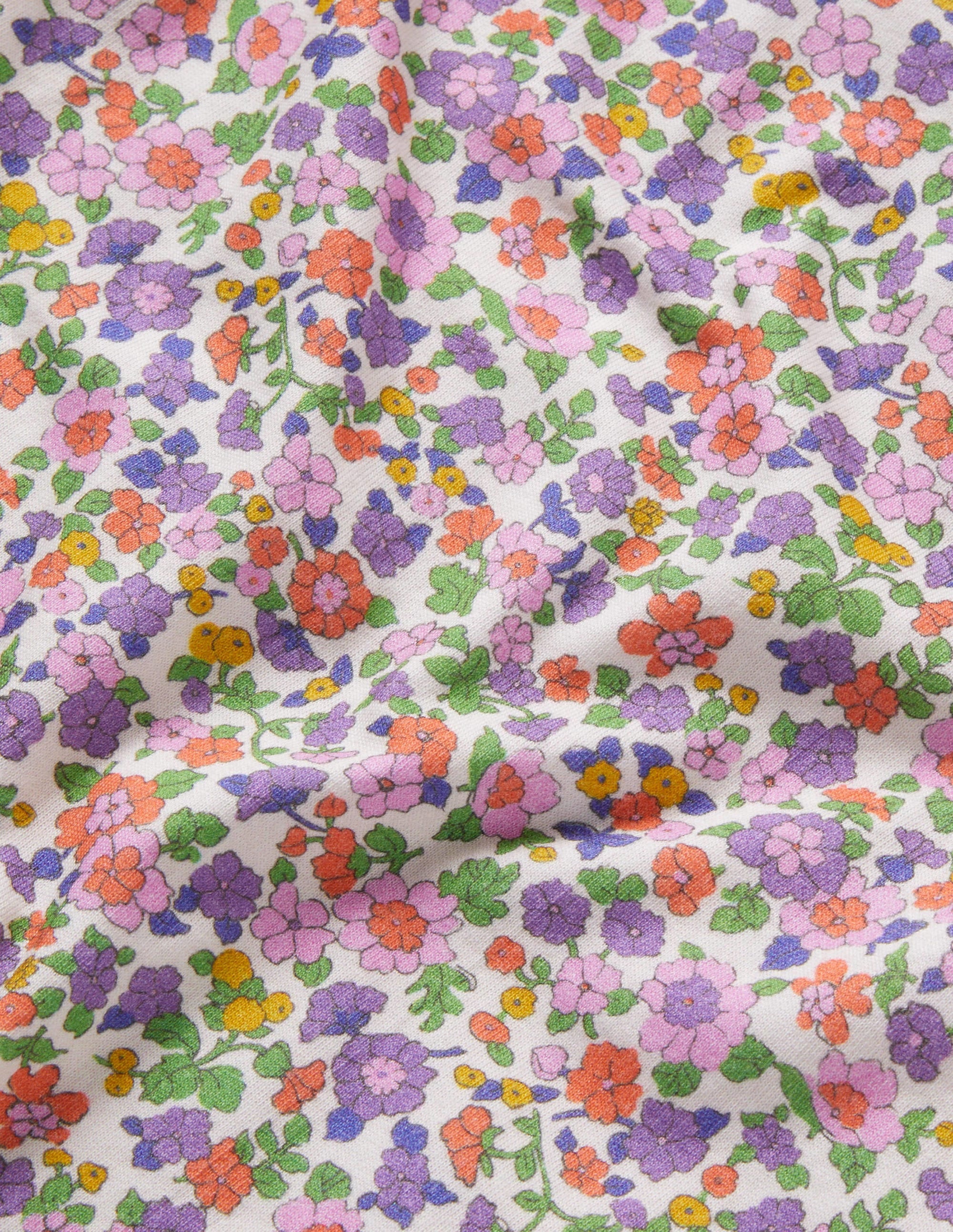 Superweiches Oberteil mit Rollkragen-Naturweiß/Asternviolett, Blumenmuster - Image 3