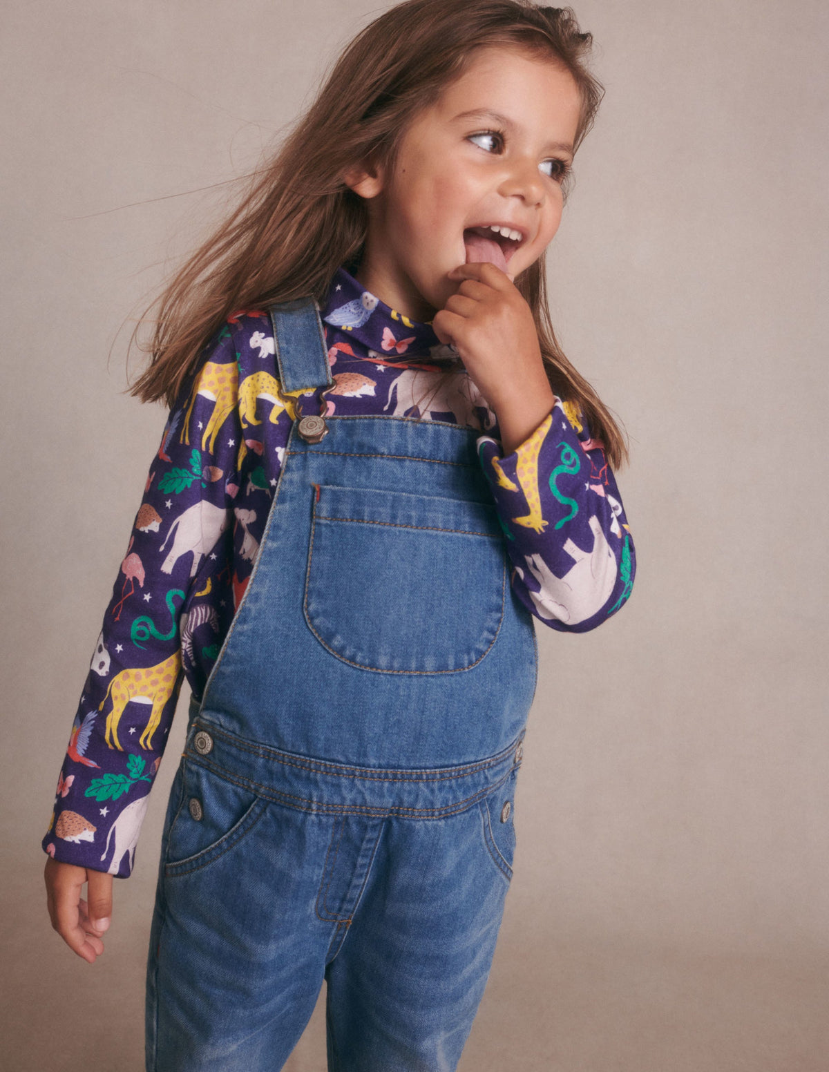 Roll Neck Supersoft T-shirt-Starboard Blue Global Animals - Image 4