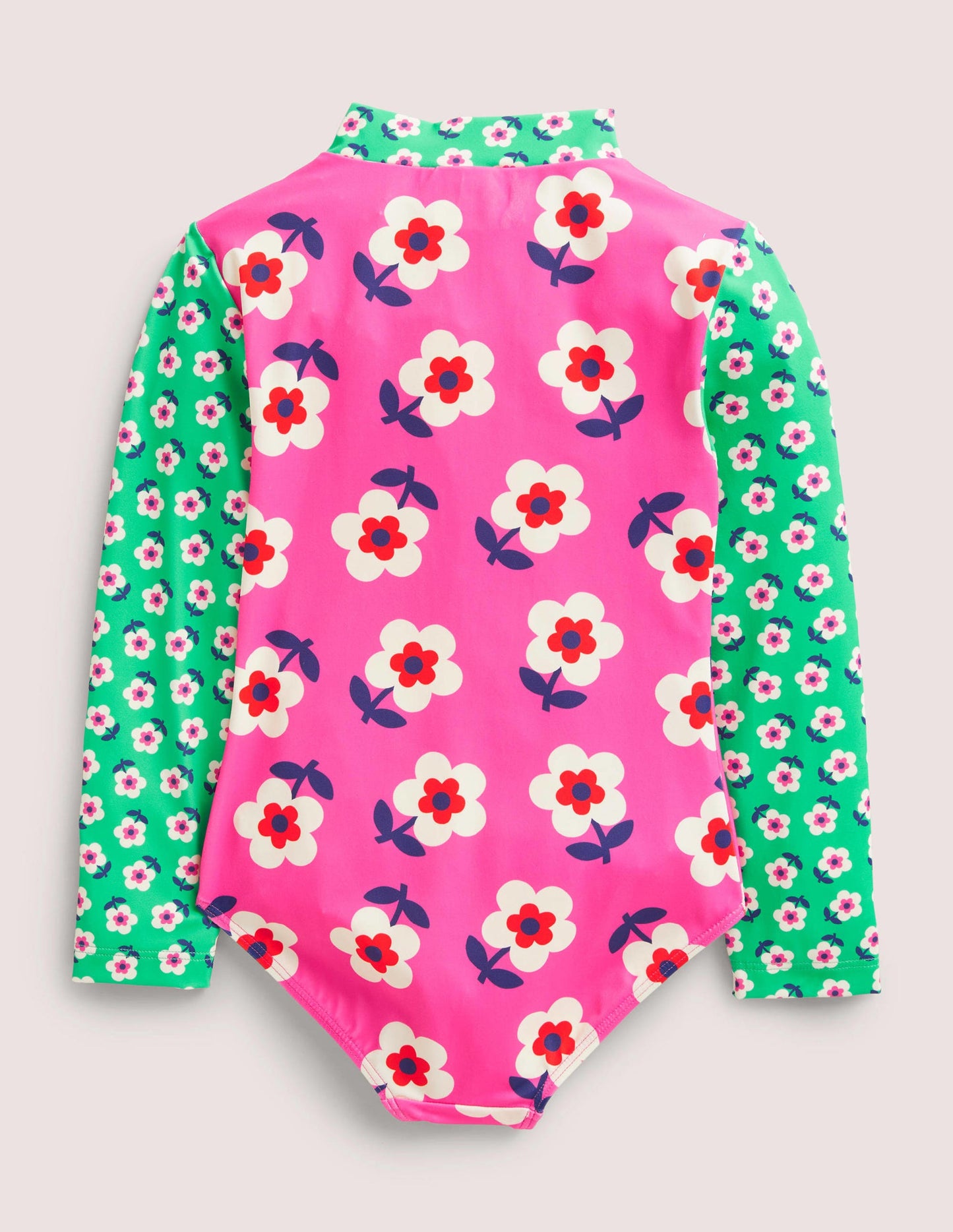 Maillot de bain à manches longues-Pâquerette rose angélique