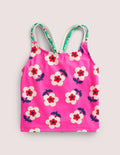 Patterned Tankini Top-Tickled Pink Daisy