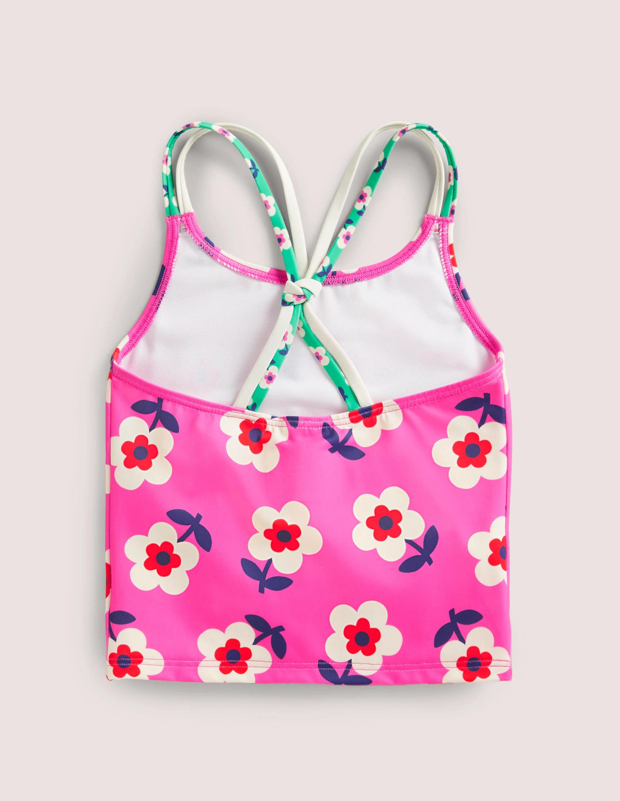 Patterned Tankini Top-Tickled Pink Daisy - Image 2