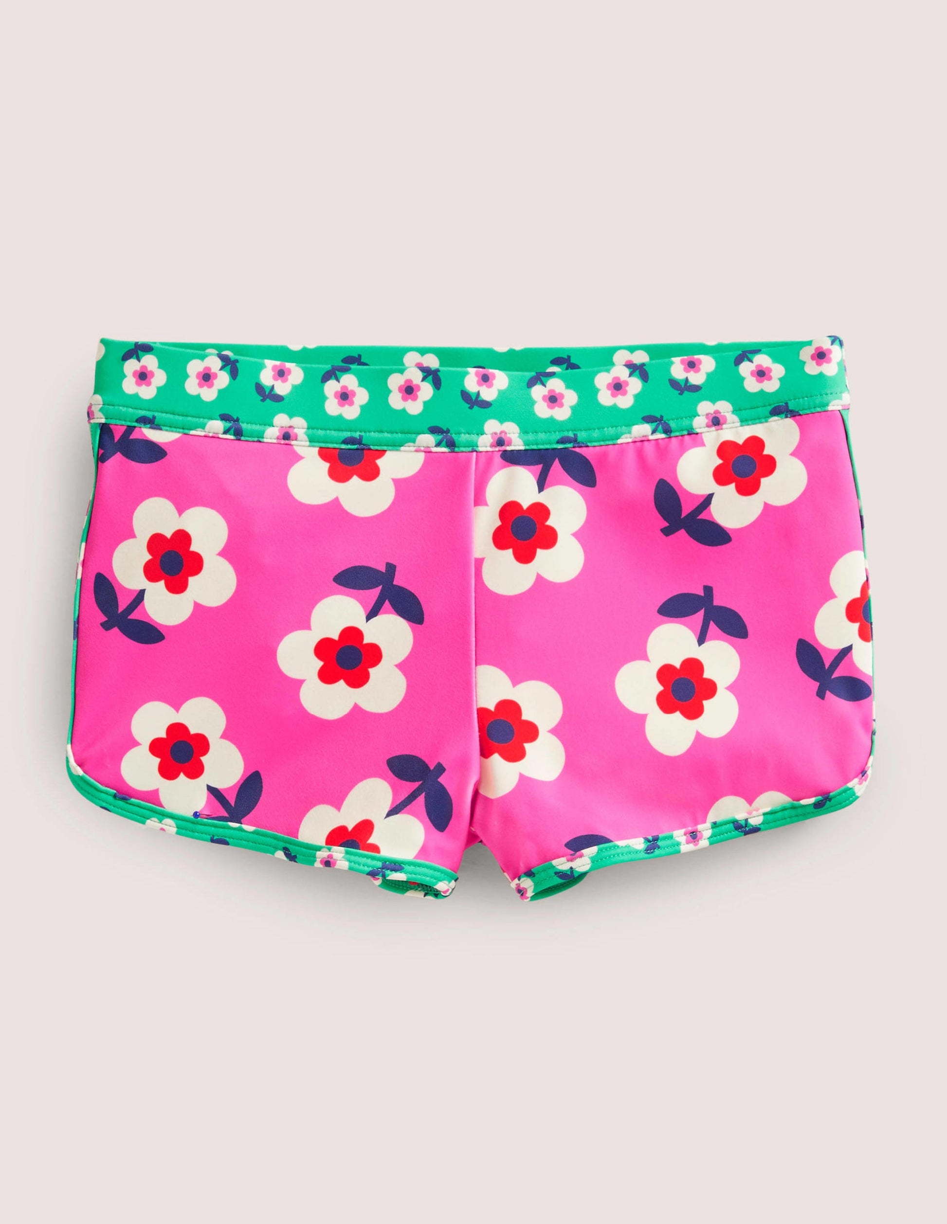 Short de bain à motif-Pâquerette rose angélique-1