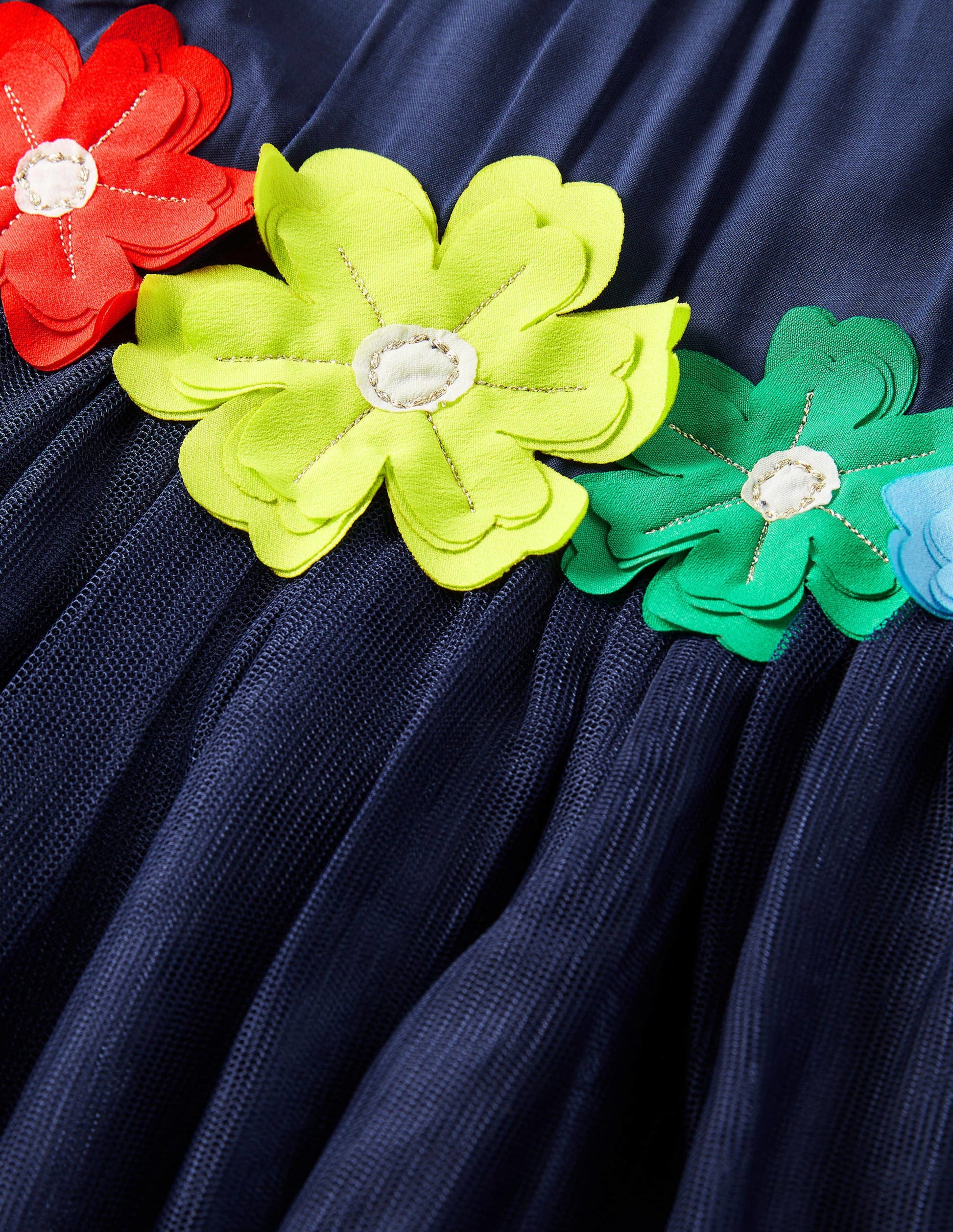 Kleid mit Blumenapplikation-Schuluniform-Navy-3