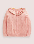 Collared Pointelle Cardigan-Boto Pink