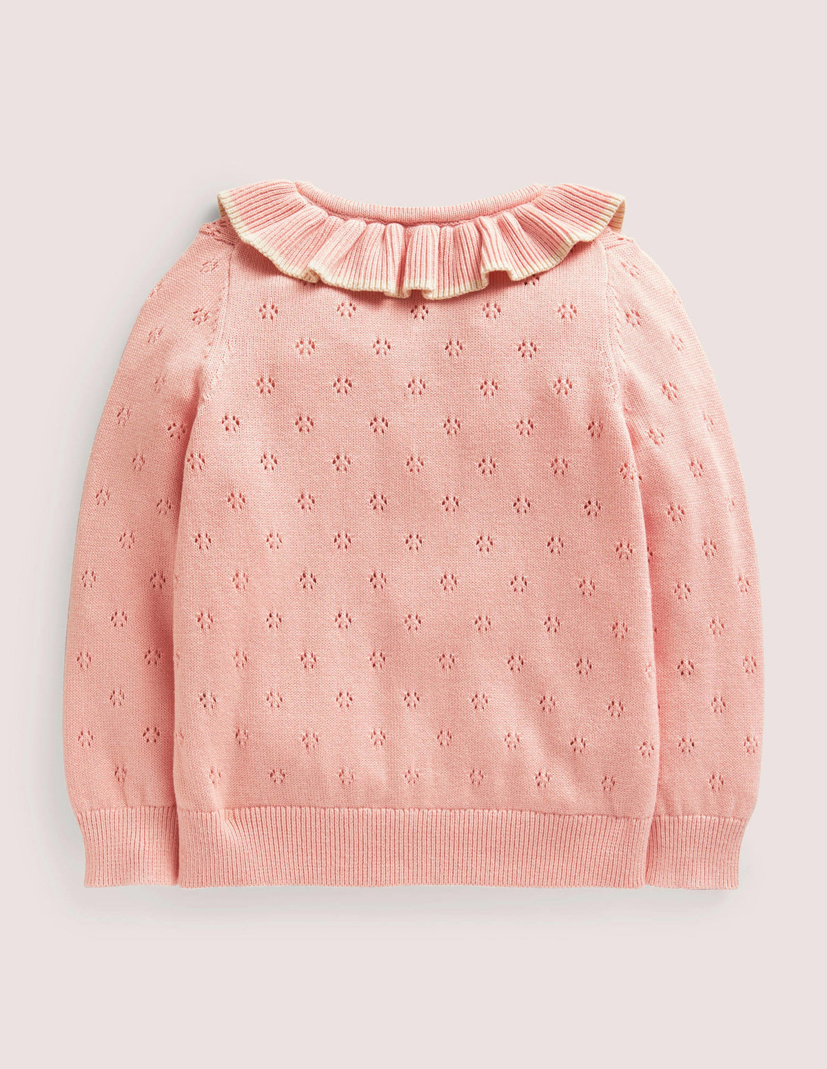 Collared Pointelle Cardigan-Boto Pink-2