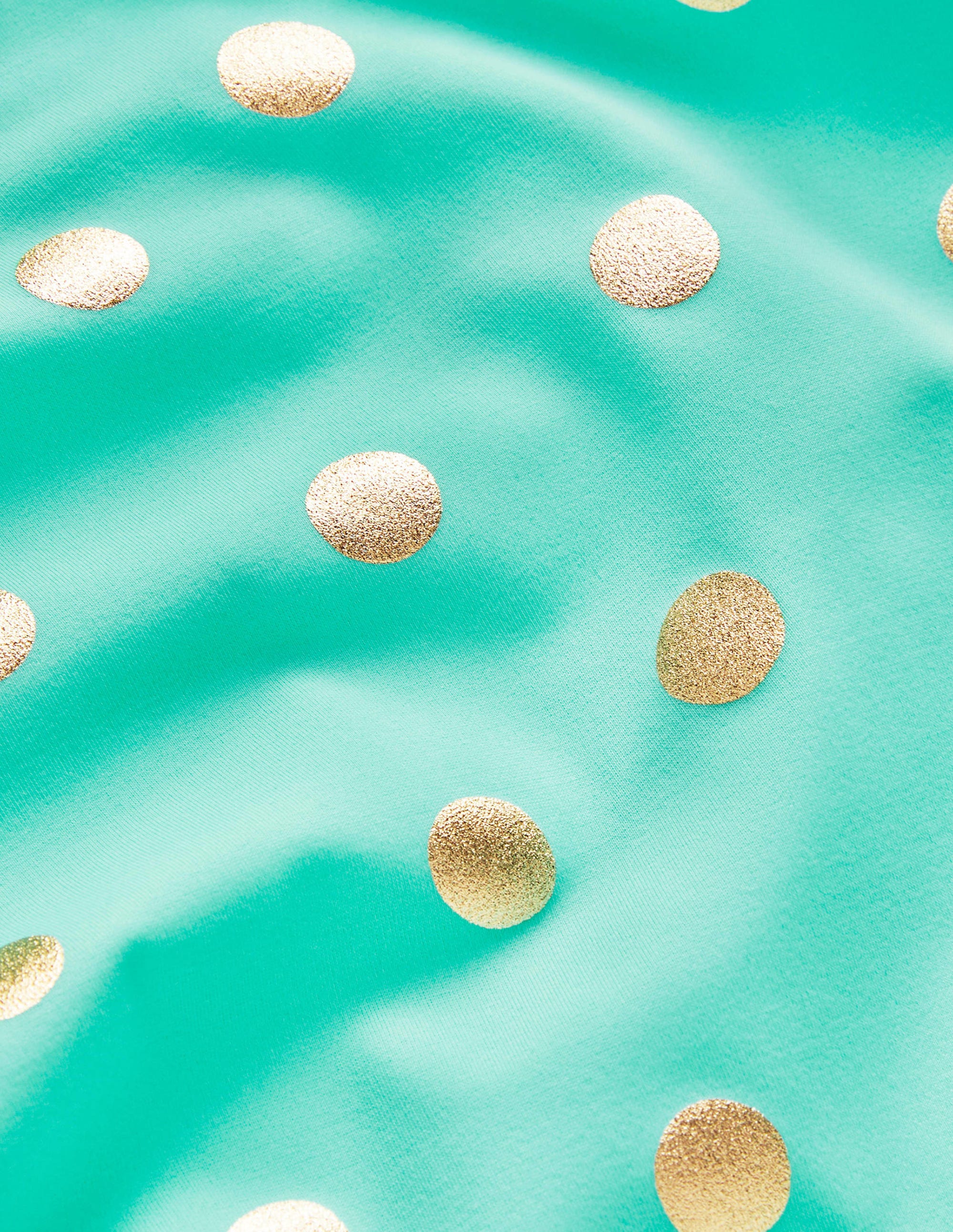 Maillot de bain imprimé croisé dans le dos-Pois dorés métallisés vert clair - Image 3