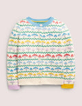 Fröhlicher Fair-Isle-Cardigan-Fliegenpilz, Fair-Isle-Muster
