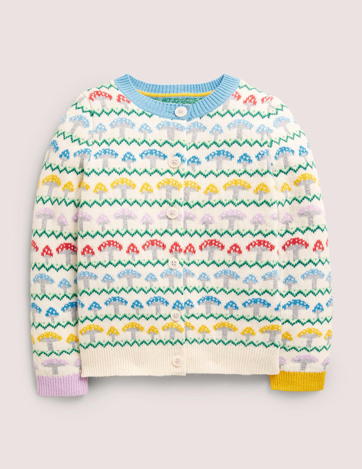 Fröhlicher Fair-Isle-Cardigan-Fliegenpilz, Fair-Isle-Muster-1