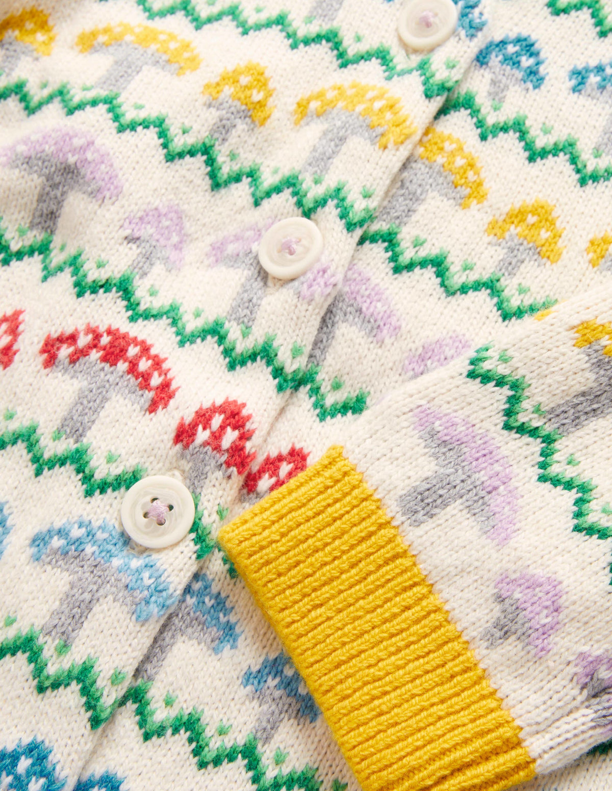 Fröhlicher Fair-Isle-Cardigan-Fliegenpilz, Fair-Isle-Muster - Image 3