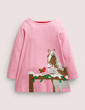 Tunique à appliqué fun-Chevaux rose formica