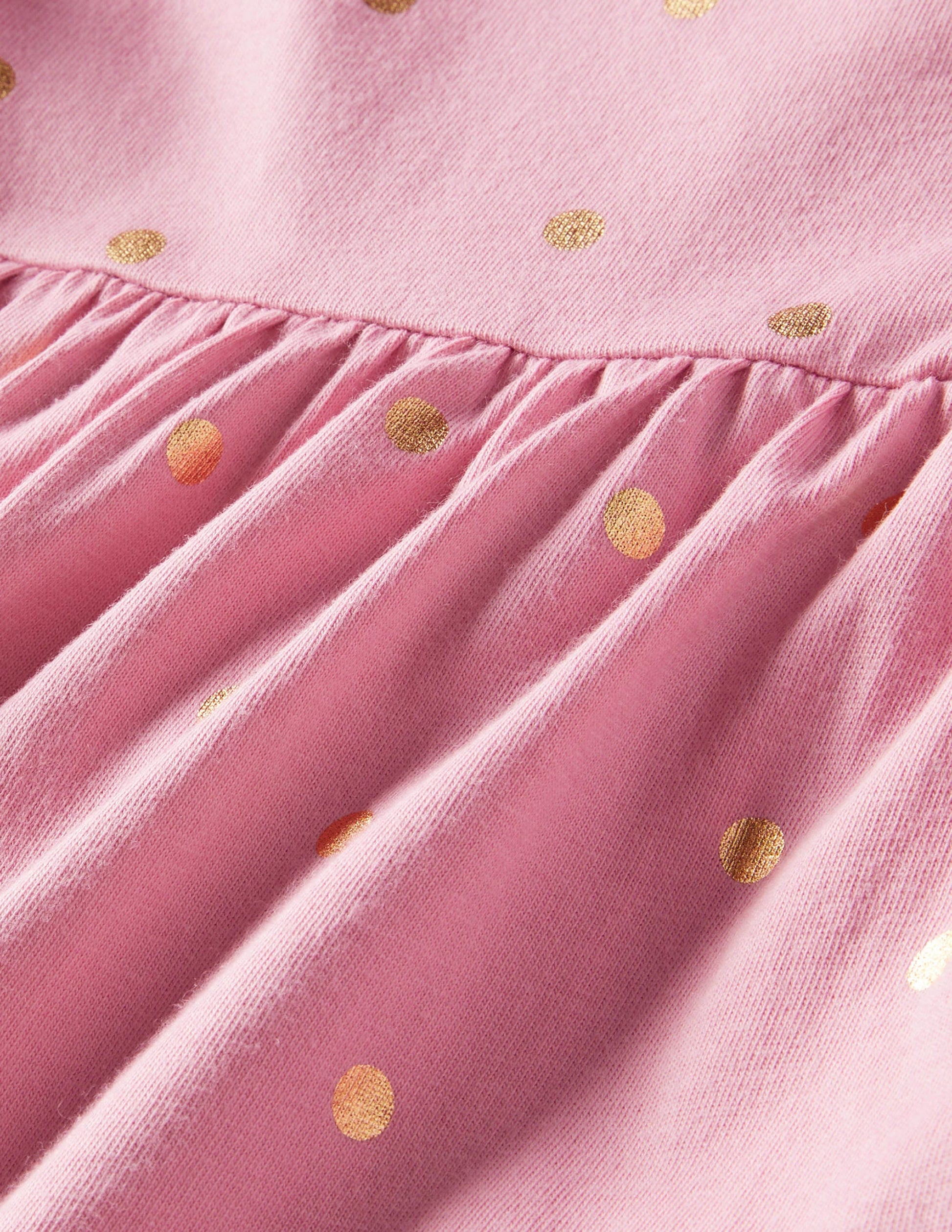 Frill Tiered Jersey Dress-Formica Pink/Gold Spot-3