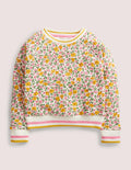 Gemustertes Jersey-Sweatshirt-Vanille, Vintage-Blumenmuster