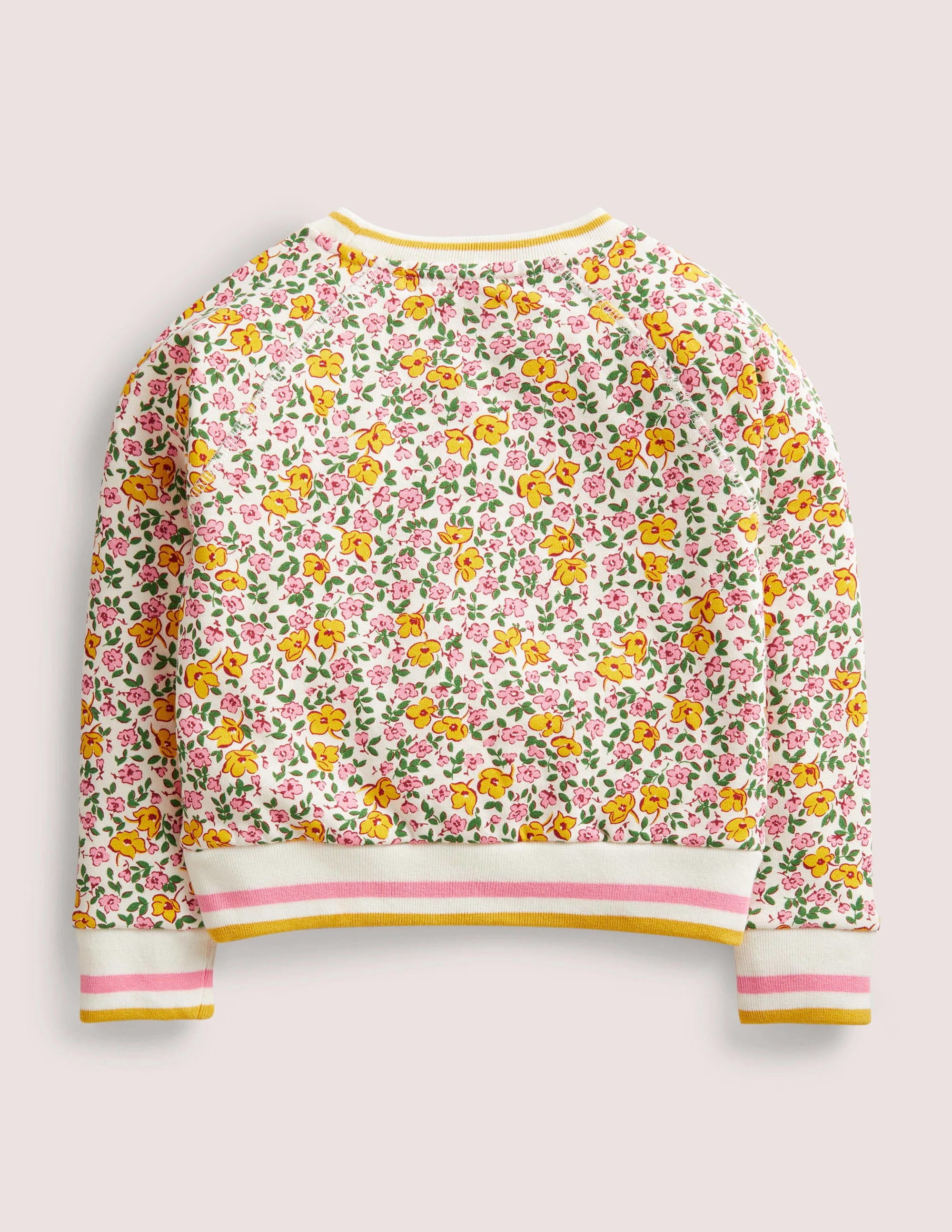 Gemustertes Jersey-Sweatshirt-Vanille, Vintage-Blumenmuster - Image 2
