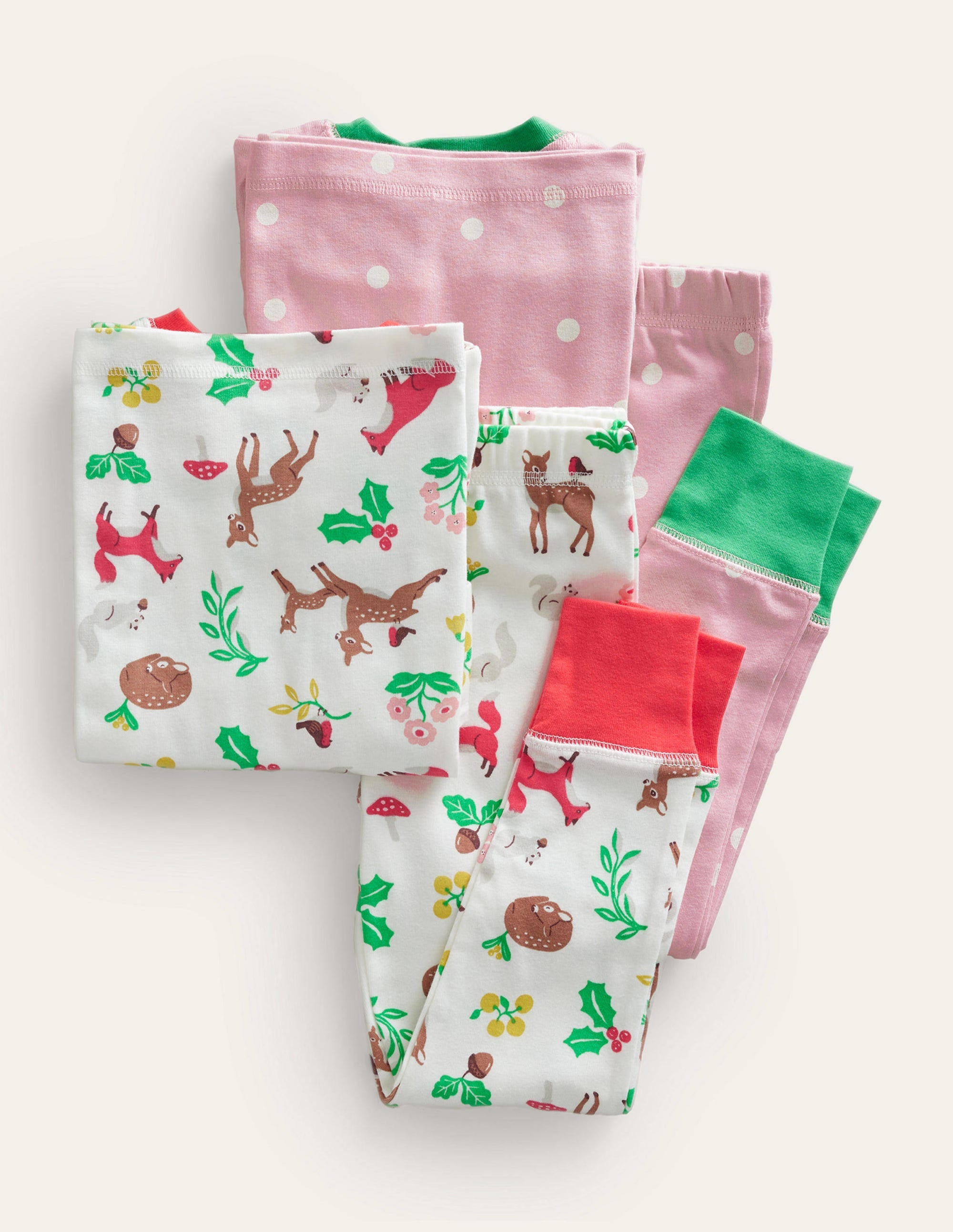 2 bas de pyjamas longs-Forêt festive ivoire - Image 2
