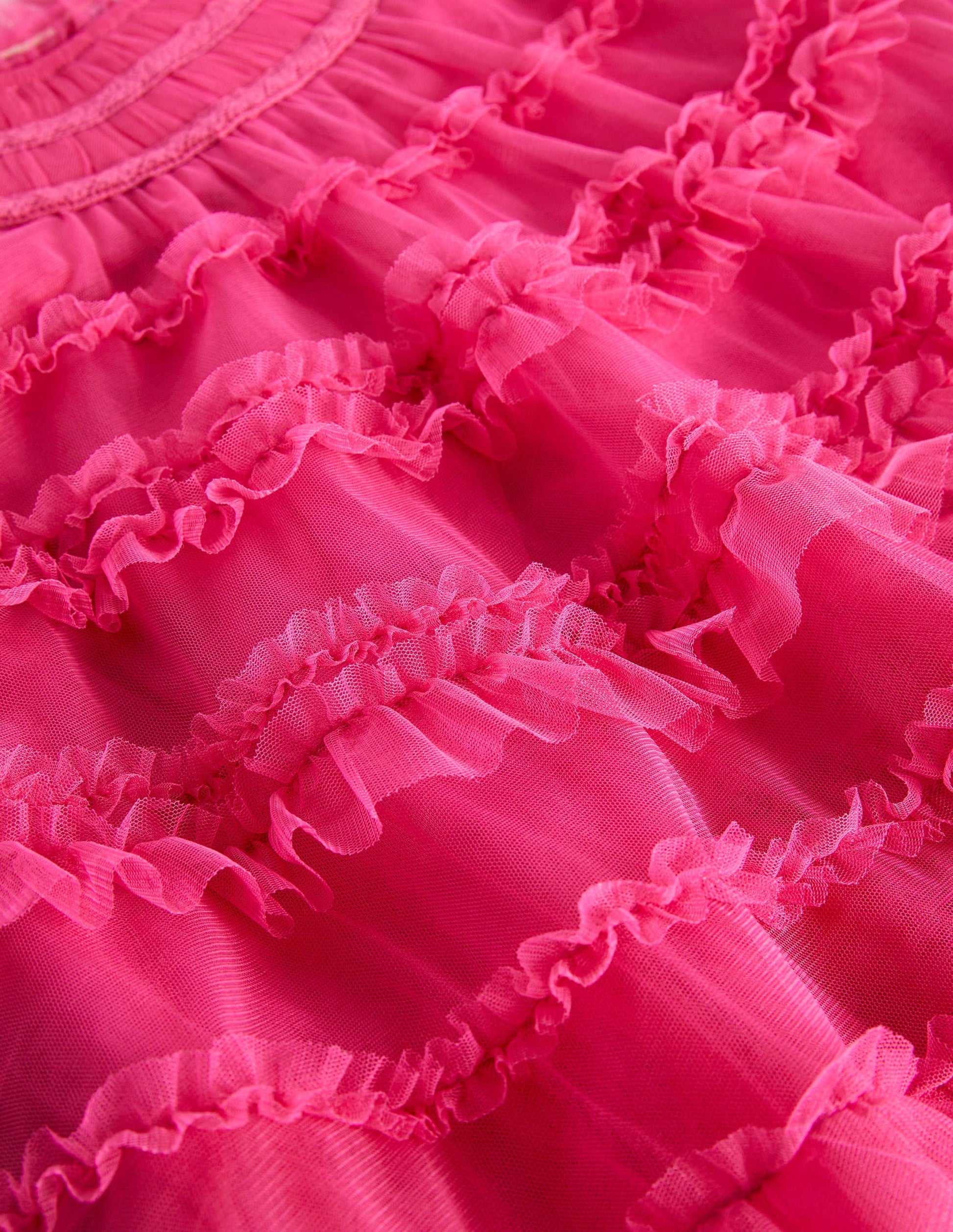 Pink Tulle Tiered Party Dress-Rose doux-3
