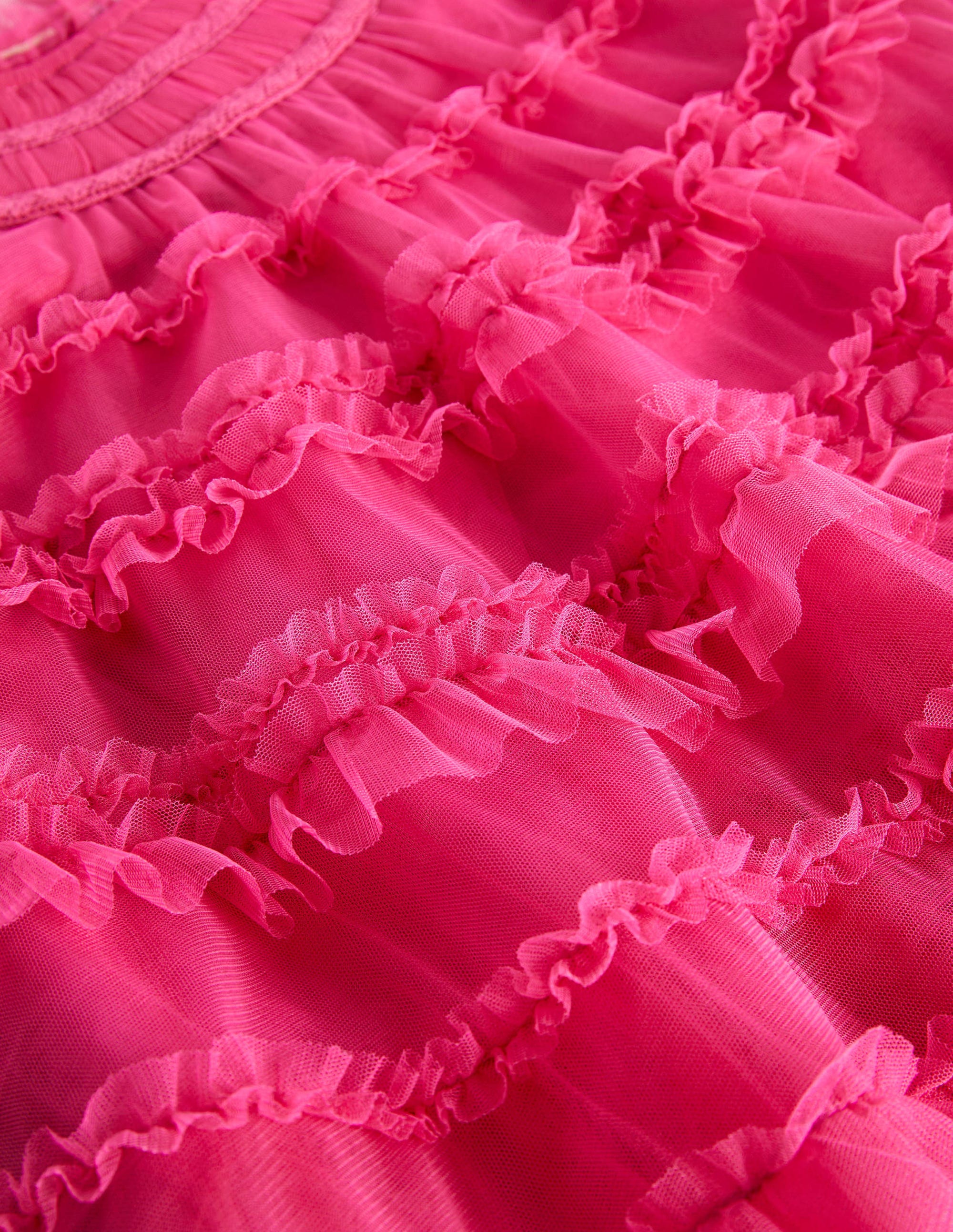 Pink Tulle Tiered Party Dress-Rose doux - Image 3