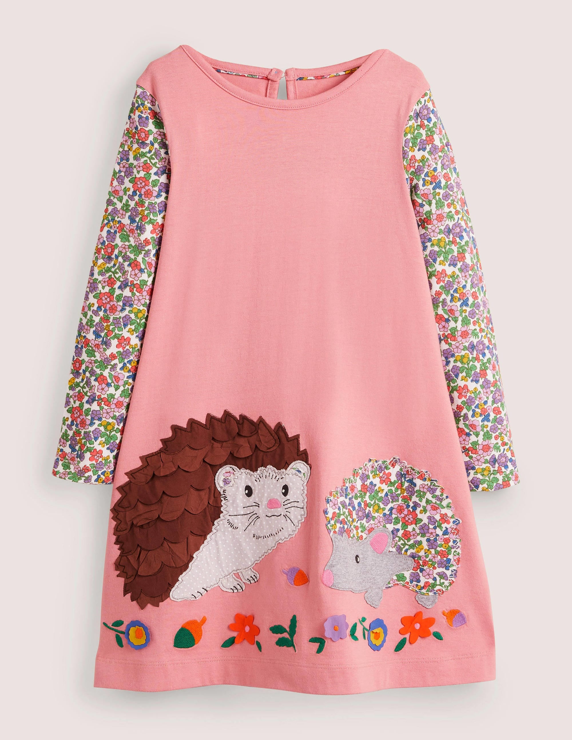 Robe à grand appliqué-Hérissons roses - Image 1