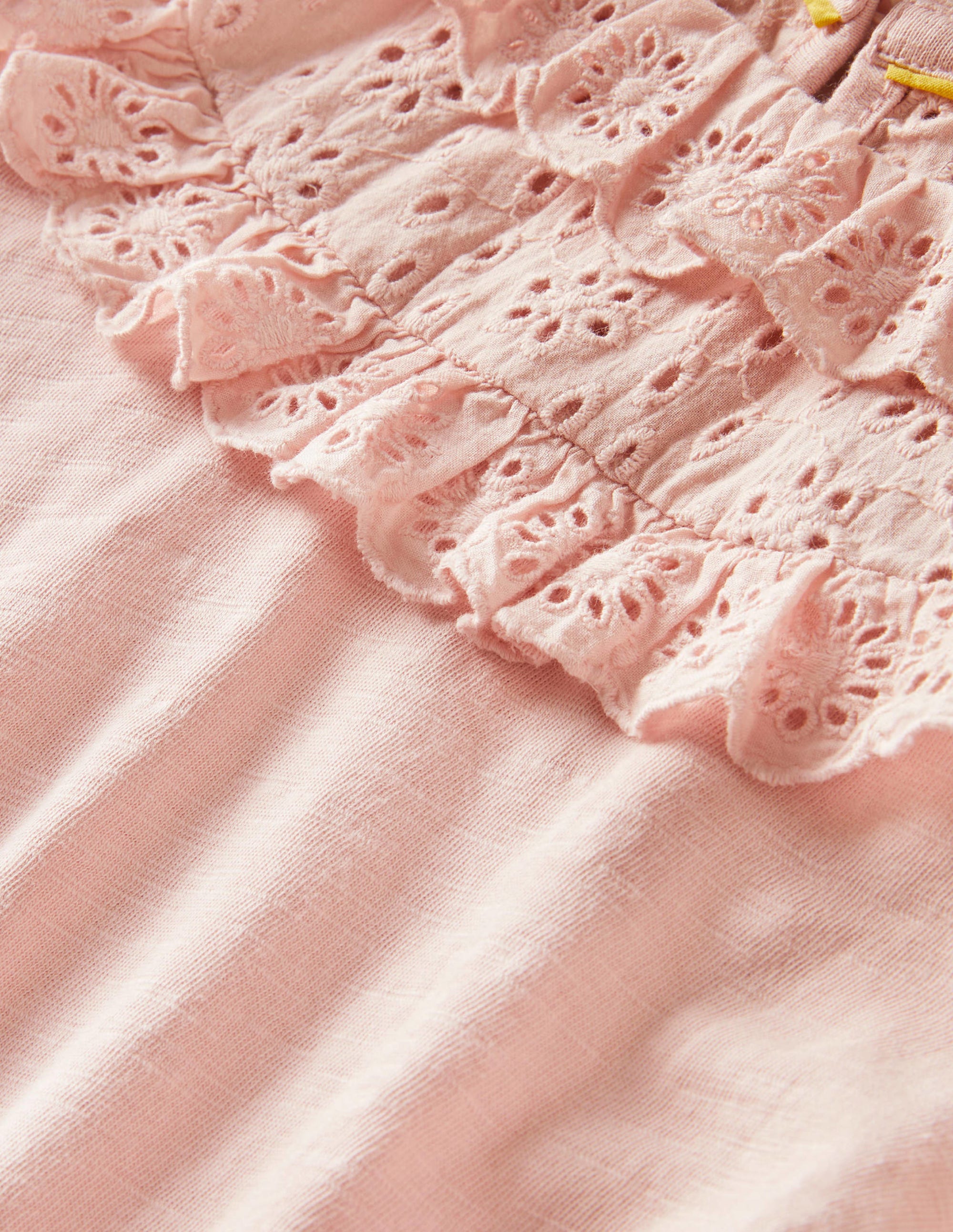 Frill Broderie Jersey Top-Provence Dusty Pink - Image 3