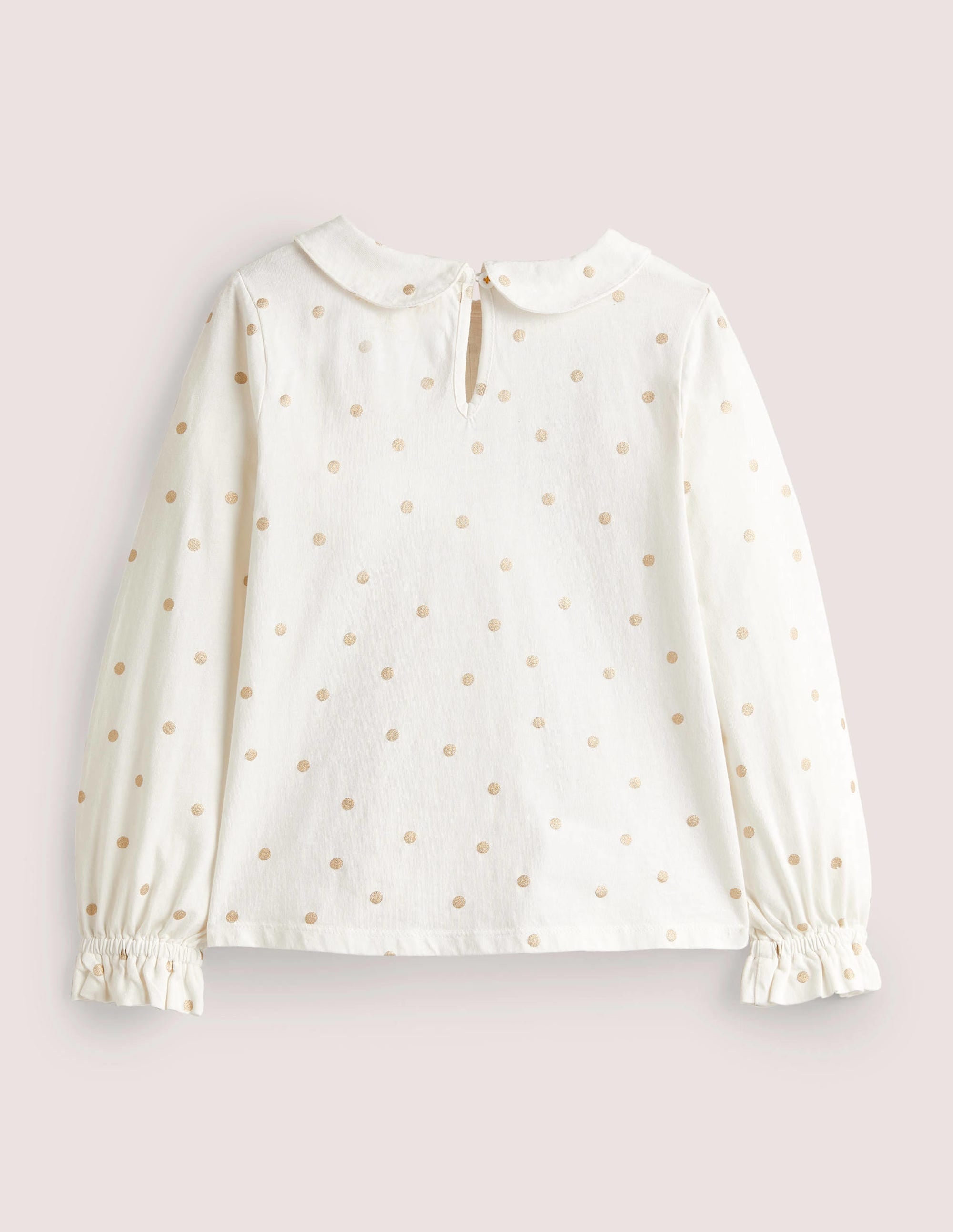 Top en jersey à col-Pois confettis métallisés ivoire - Image 2