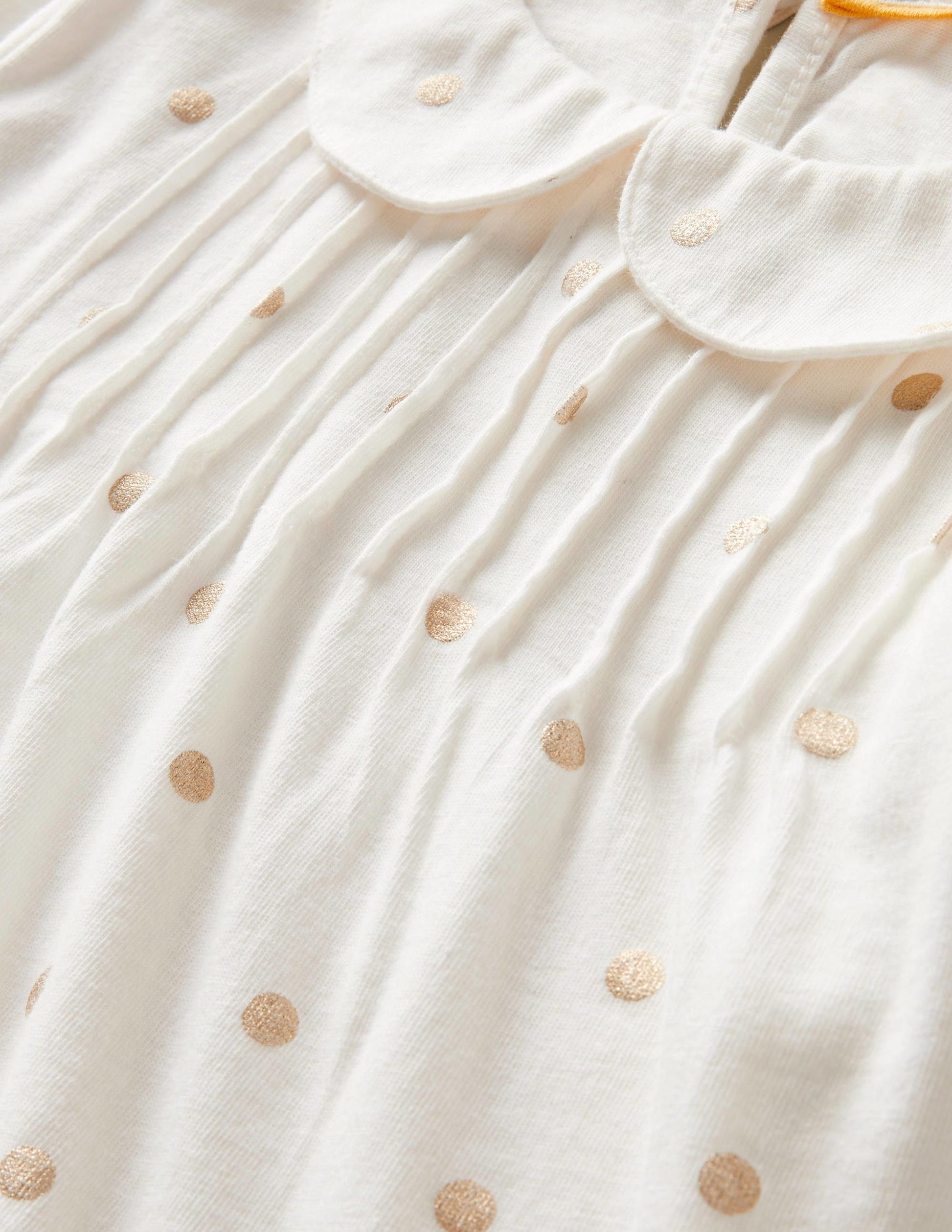 Top en jersey à col-Pois confettis métallisés ivoire-3