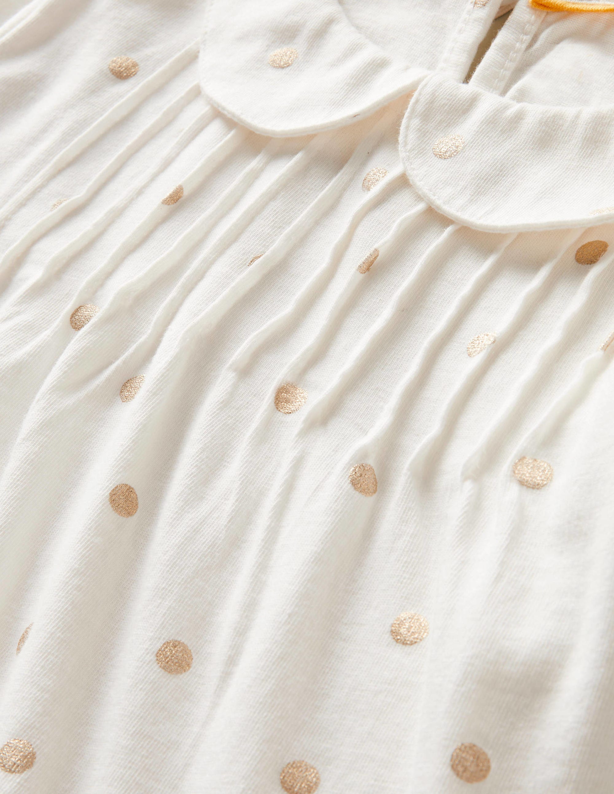 Top en jersey à col-Pois confettis métallisés ivoire - Image 3