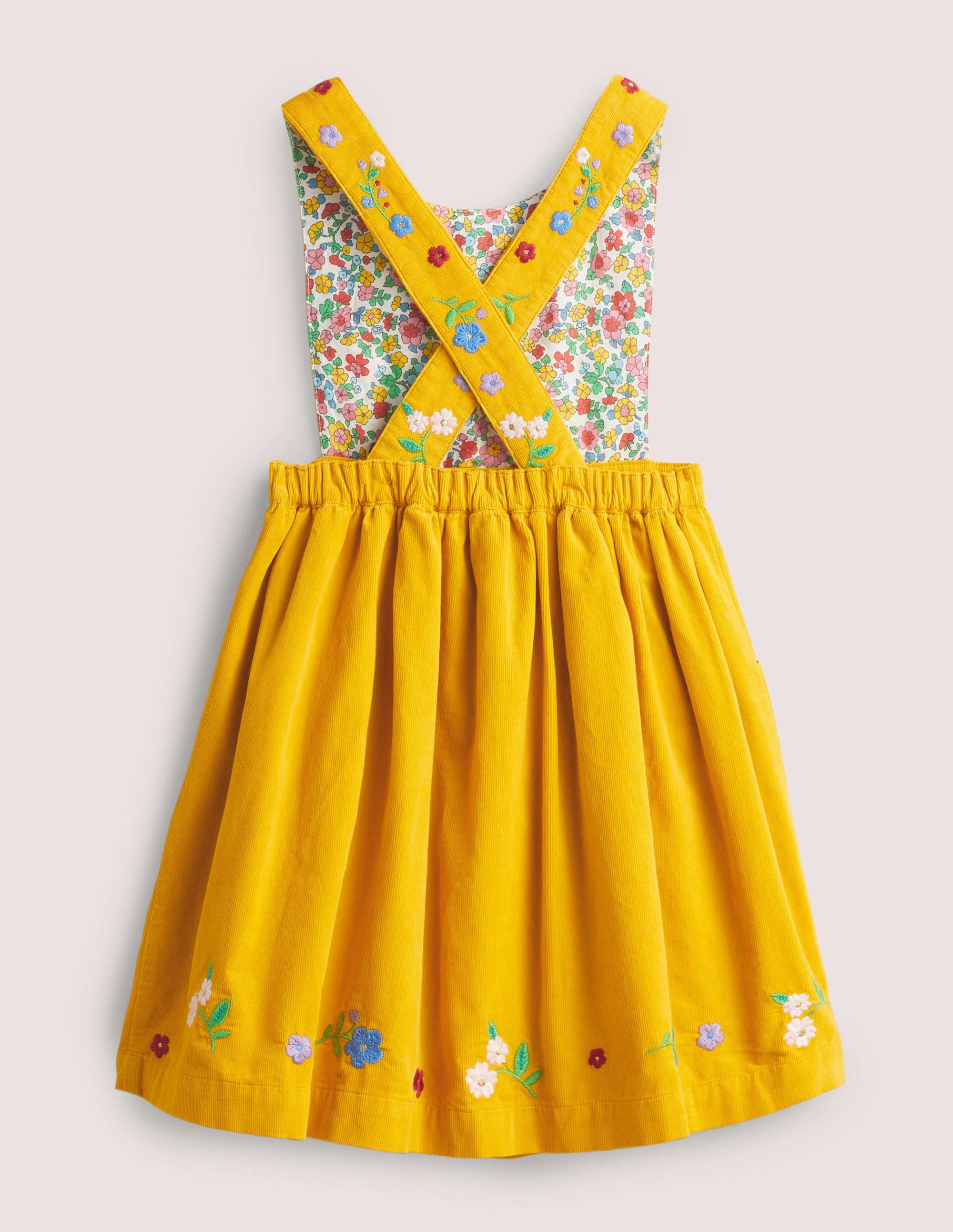 Webschürzenkleid mit Stickerei-Honiggelb - Image 2