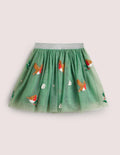 Jupe en tulle à appliqué-Peach Sorbet