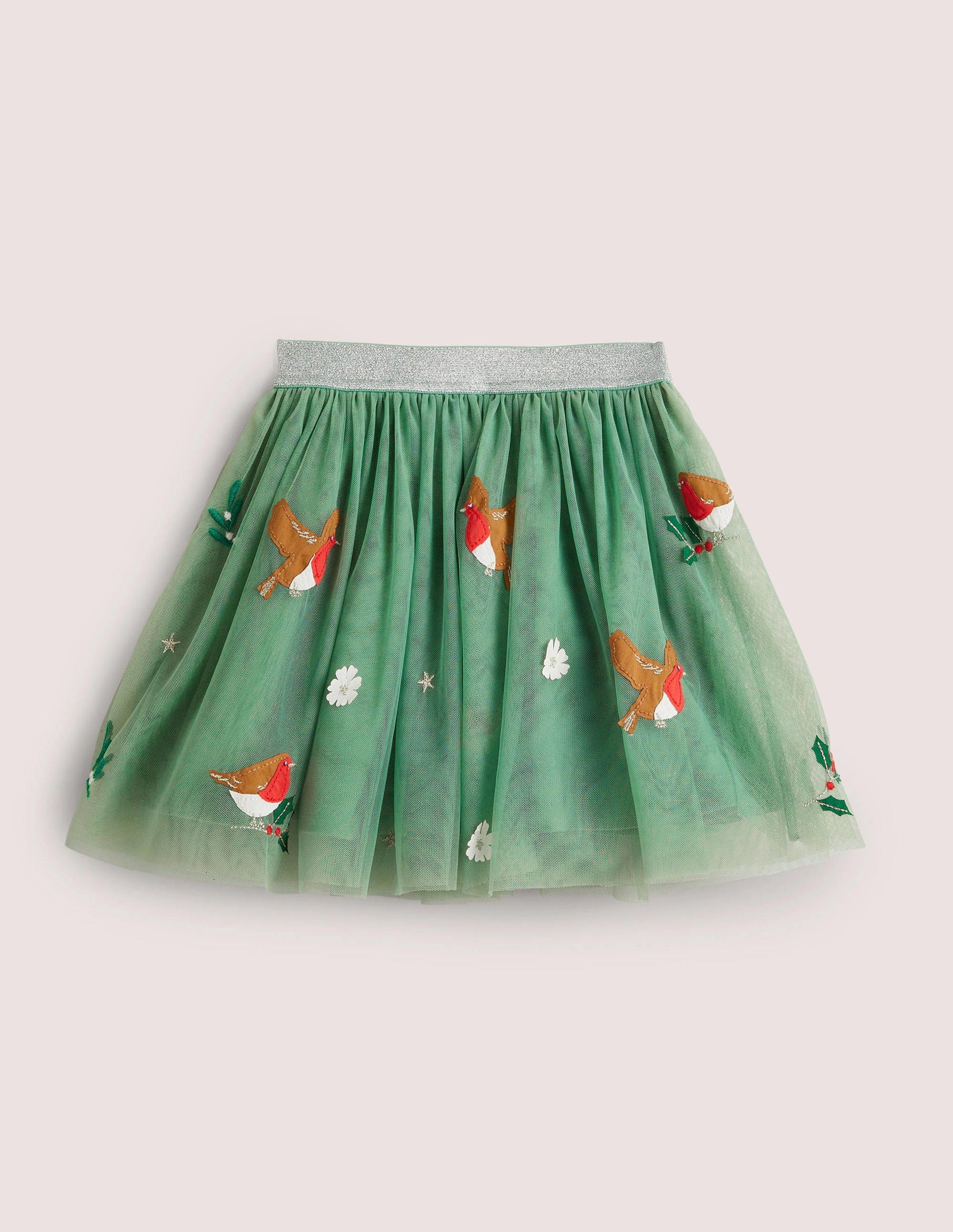 Jupe en tulle à appliqué-Peach Sorbet-1