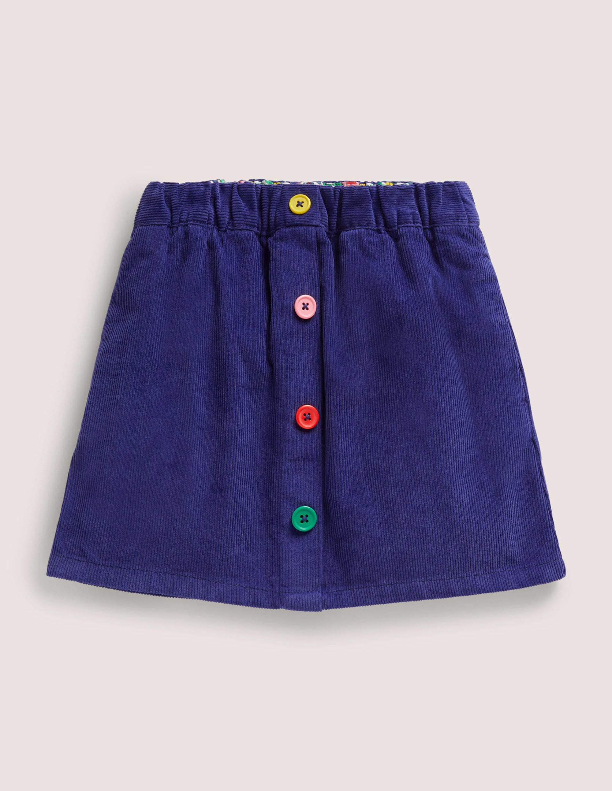 Cord Button Through Skirt-Starboard Blue - Image 1