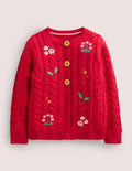 Gilet torsadé-Broderie rouge rockabilly