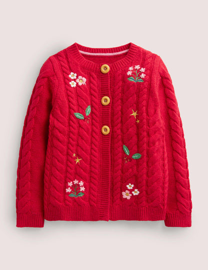 Gilet torsadé-Broderie rouge rockabilly-1