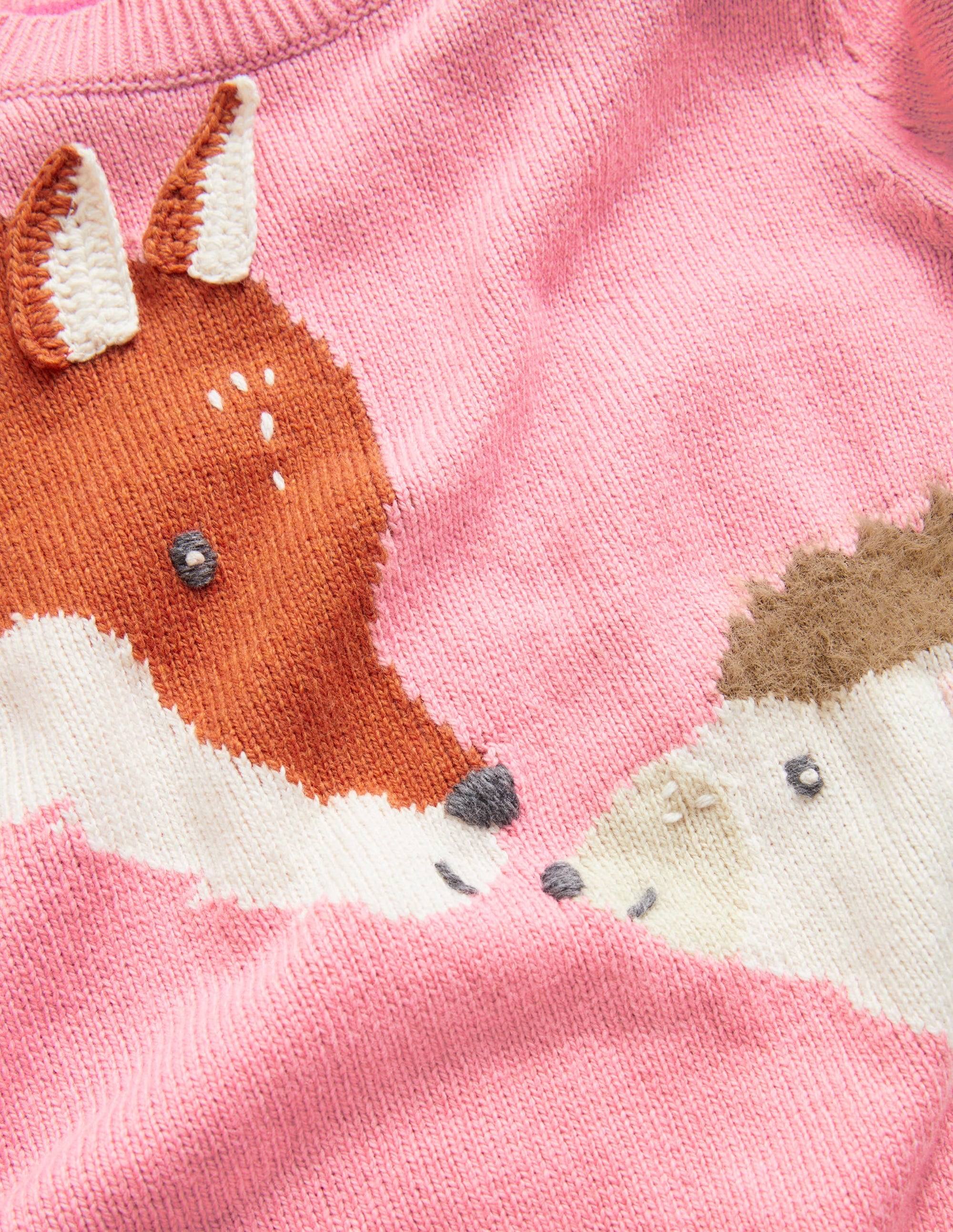 Pull à motif animal sur la manche-Renard rose formica - Image 3