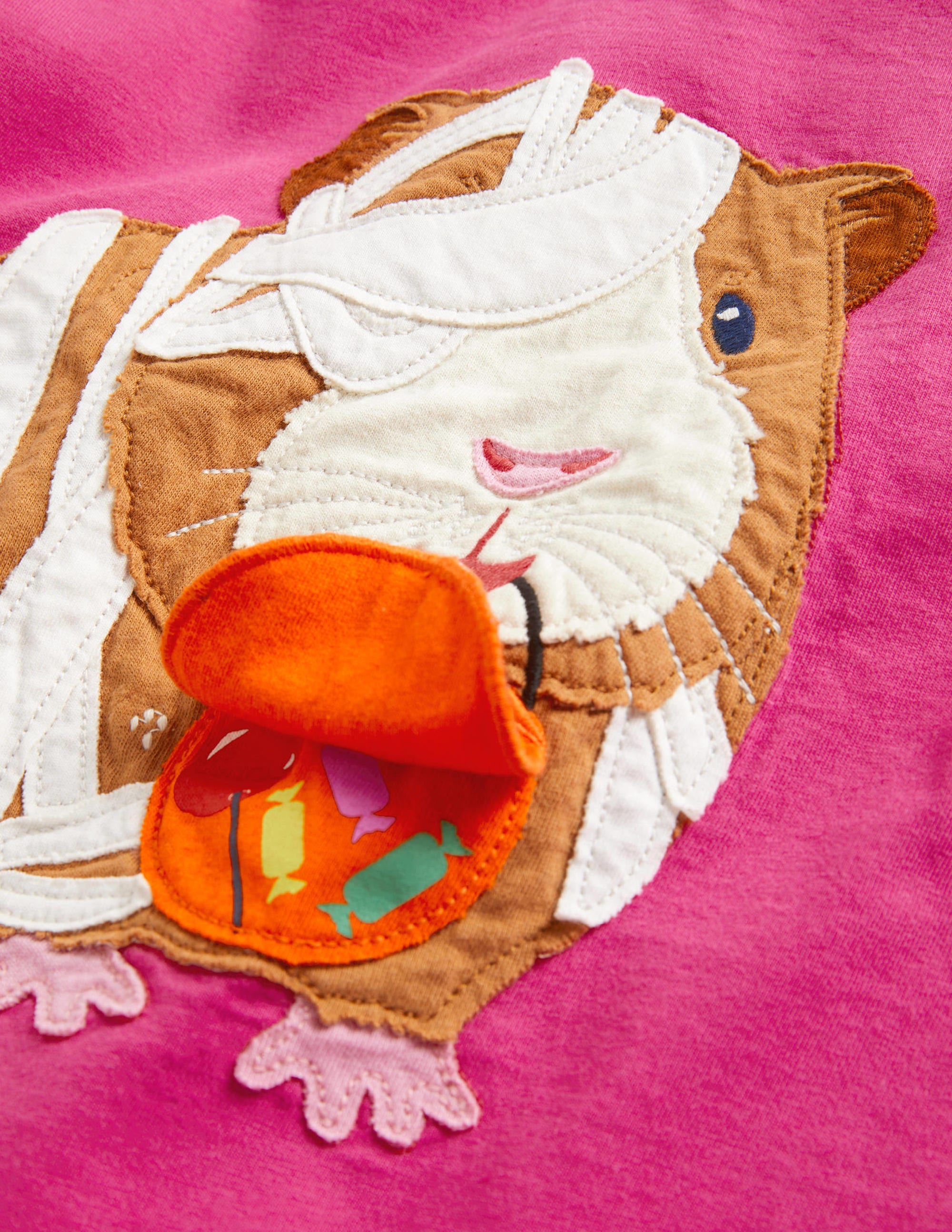 T-shirt d'Halloween à appliqué-Cochon d'Inde rose bonheur - Image 3