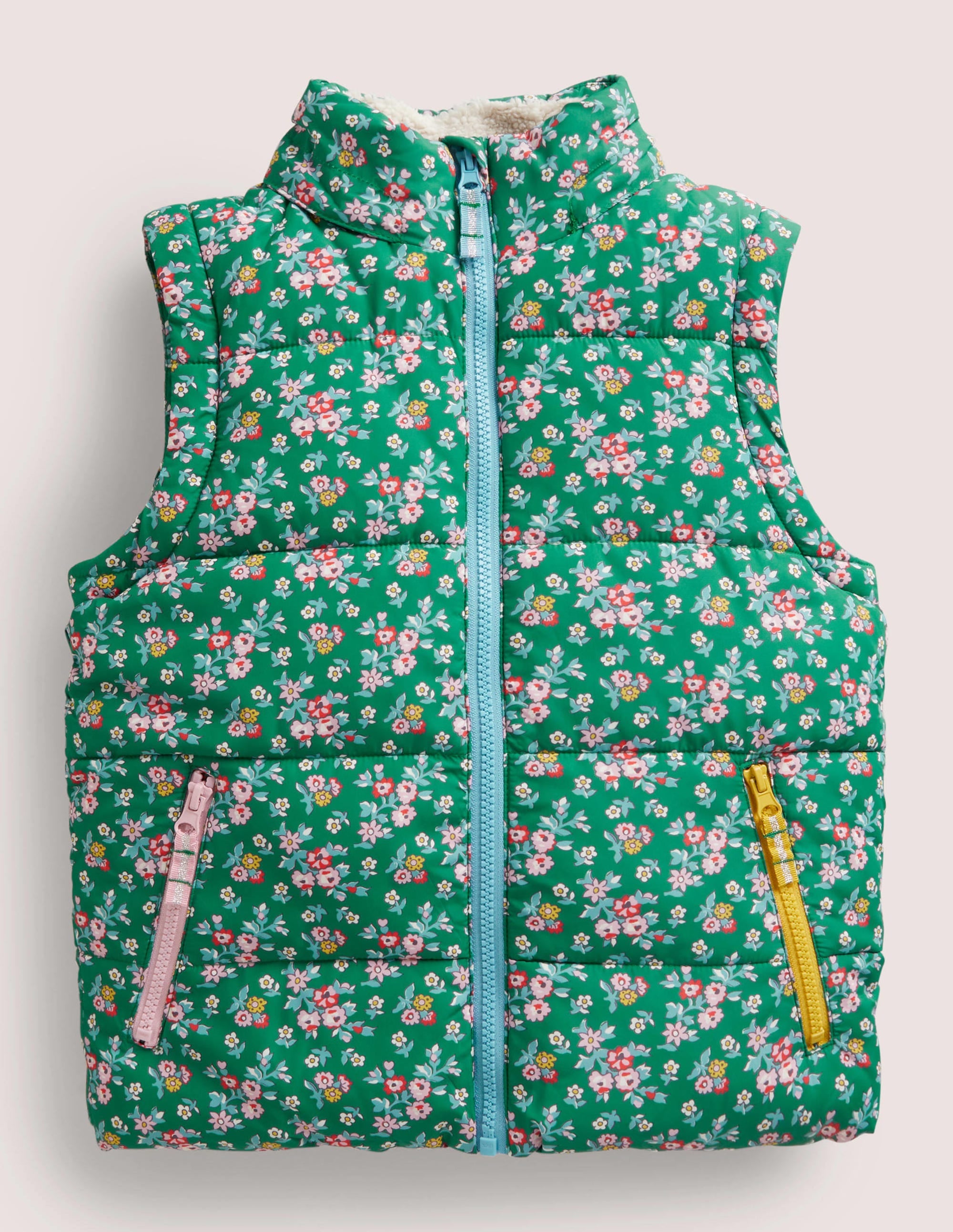 Kuschelige 2-in-1-Jacke mit Wattierung-Waldgrün, Blumenmuster - Image 5