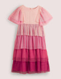 Gestuftes Tüllkleid-Provence-Altrosa