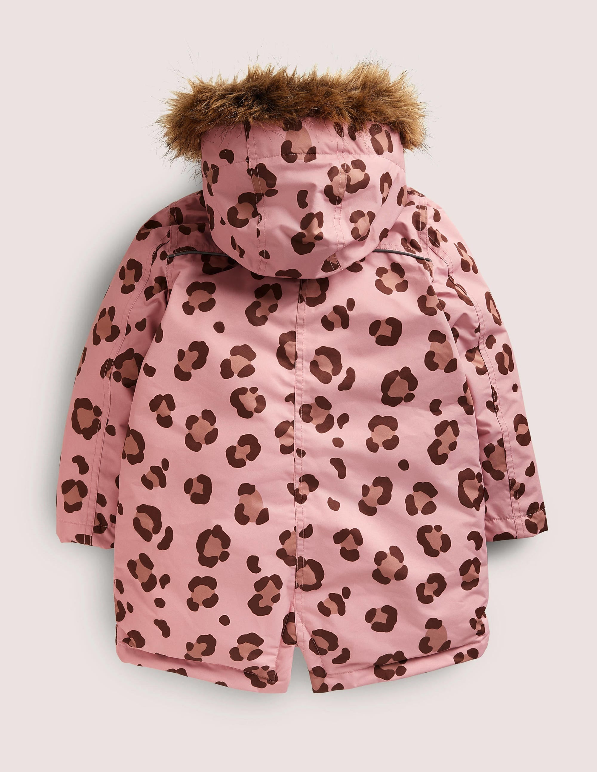 Pink Animal Print Waterproof Parka-Mandelblütenrosa, Tiermuster - Image 2