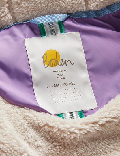 Purple Star Fleece-Lined Hooded Puffer Jacket-Asternviolett, Stern-7