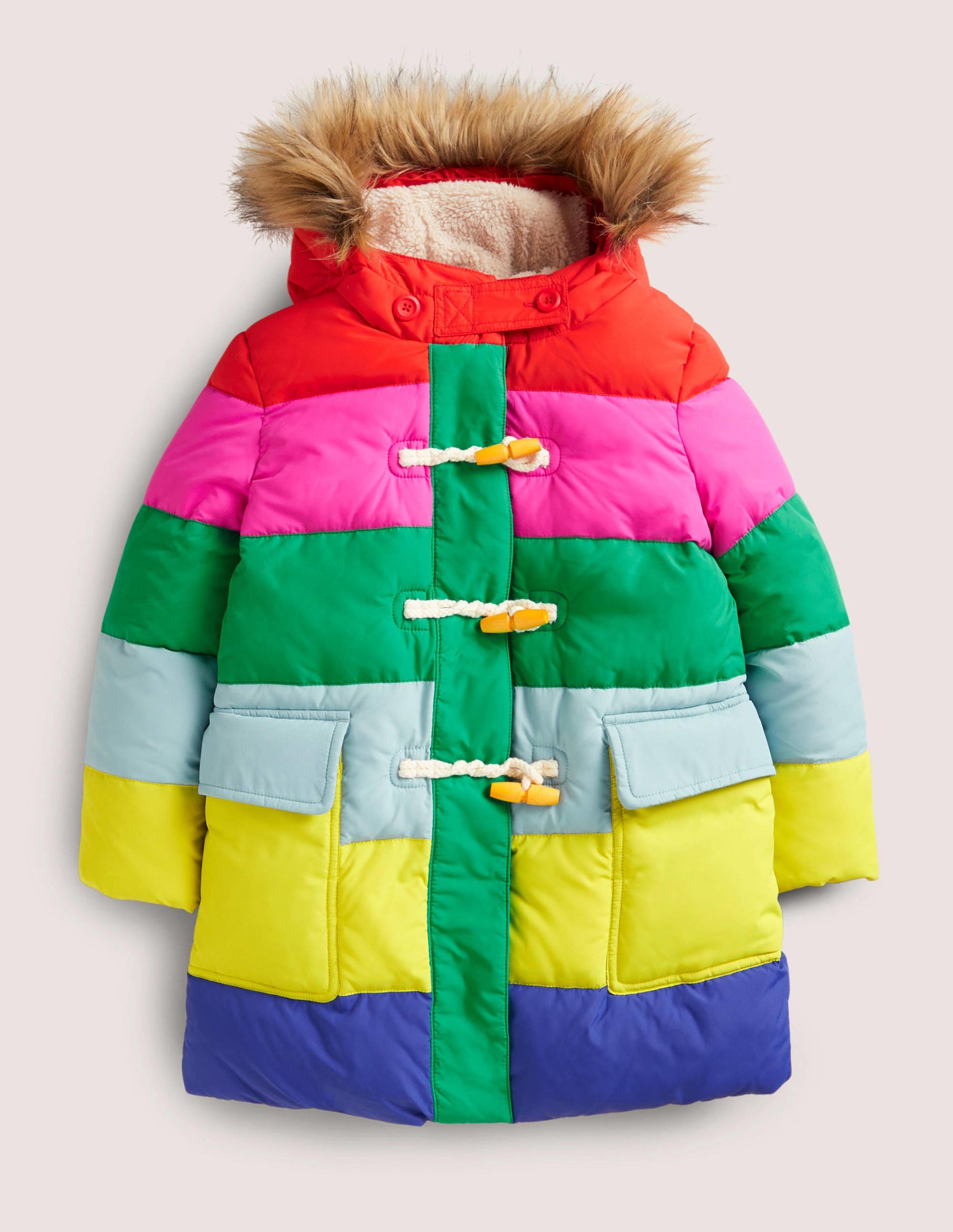 Rainbow Fleece-Lined Hooded Puffer Jacket-Arc-en-ciel multi-1