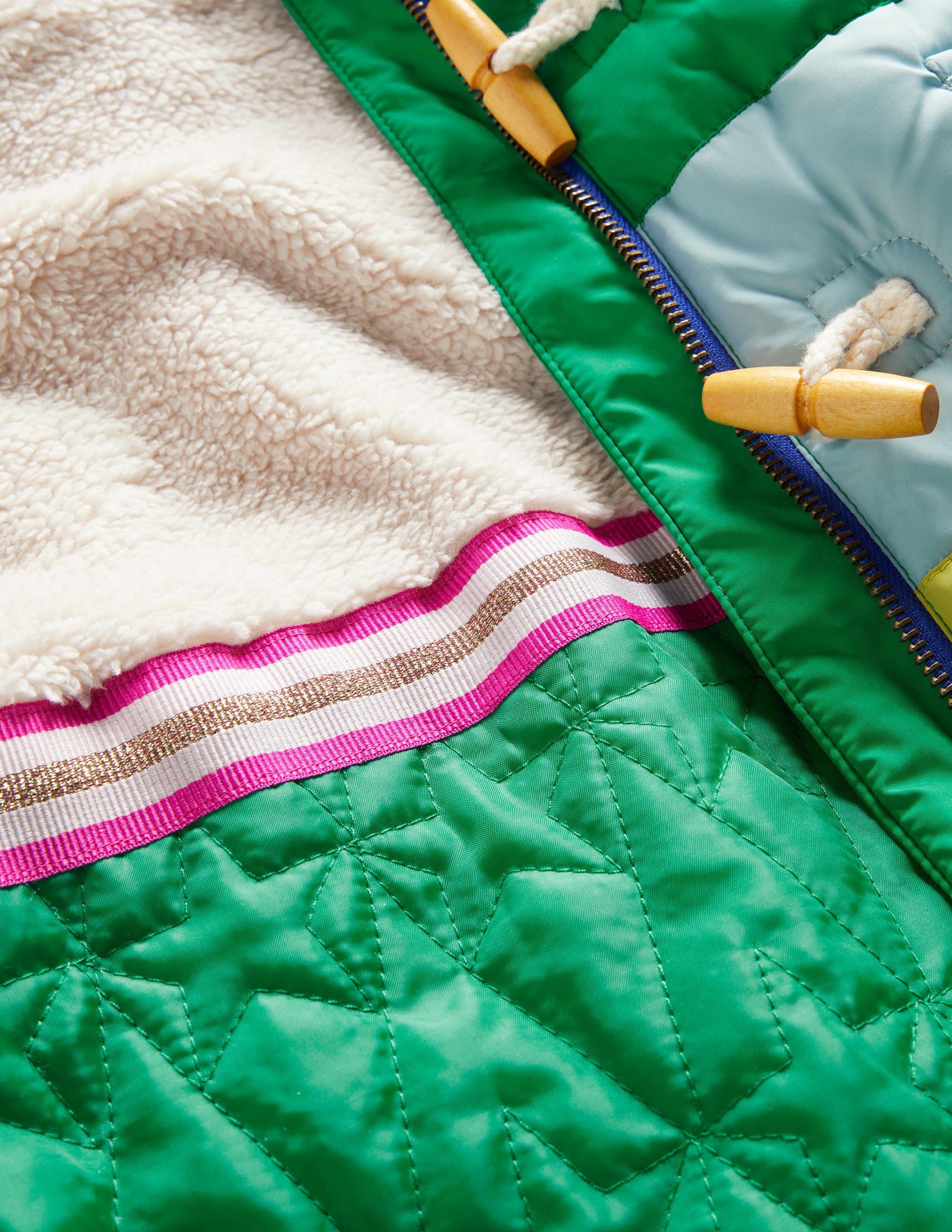 Rainbow Fleece-Lined Hooded Puffer Jacket-Arc-en-ciel multi - Image 3